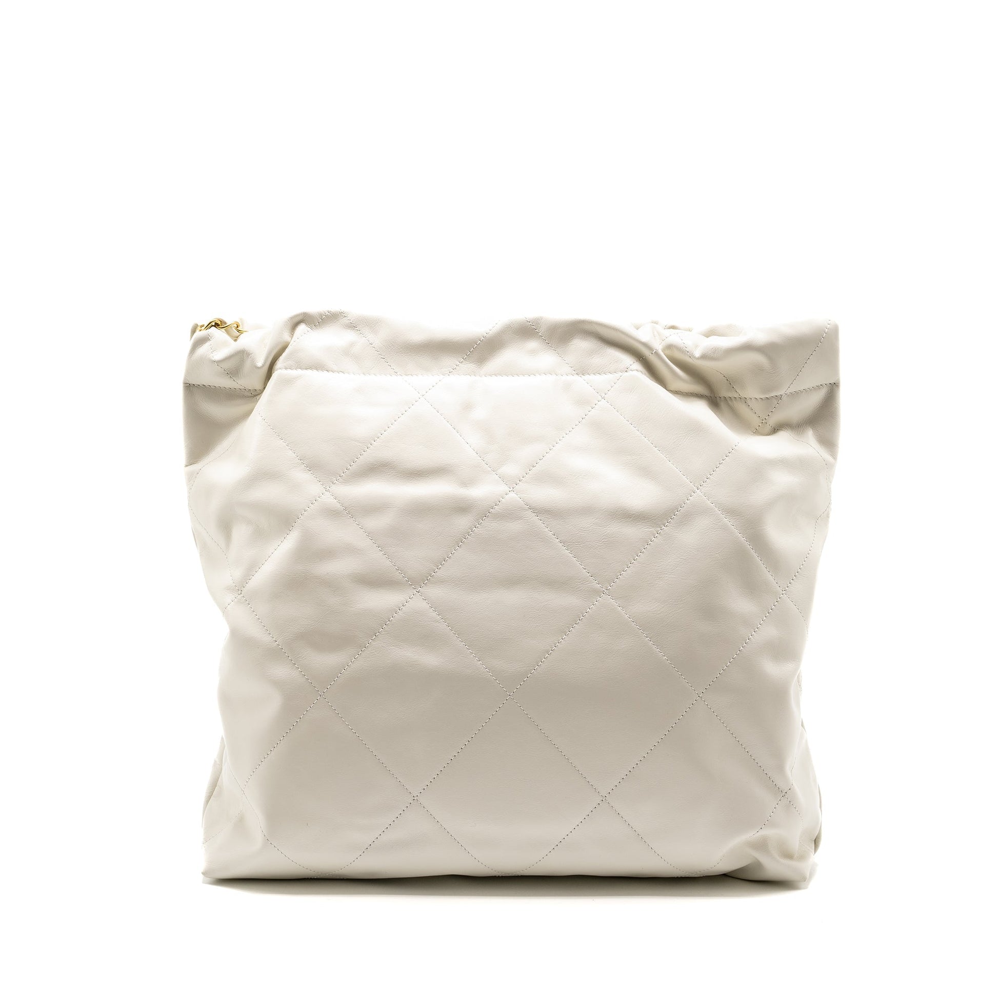 Chanel 22 Calfskin GHW Microchip White Handbag