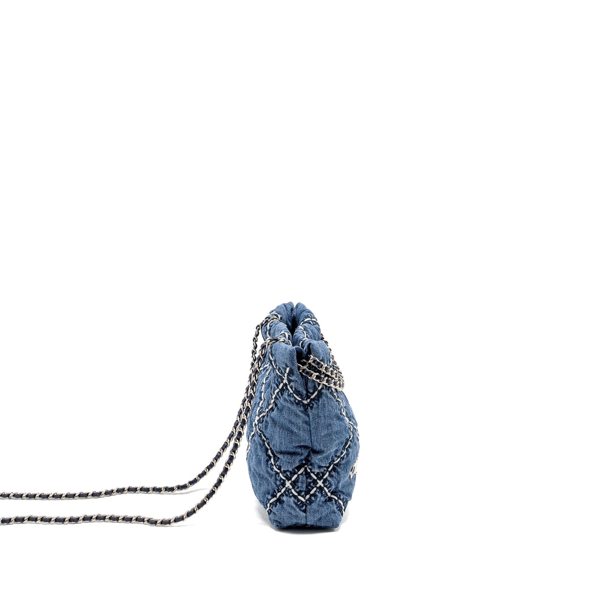 Chanel 22 Denim Light SHW microchip Blue Mini Bag