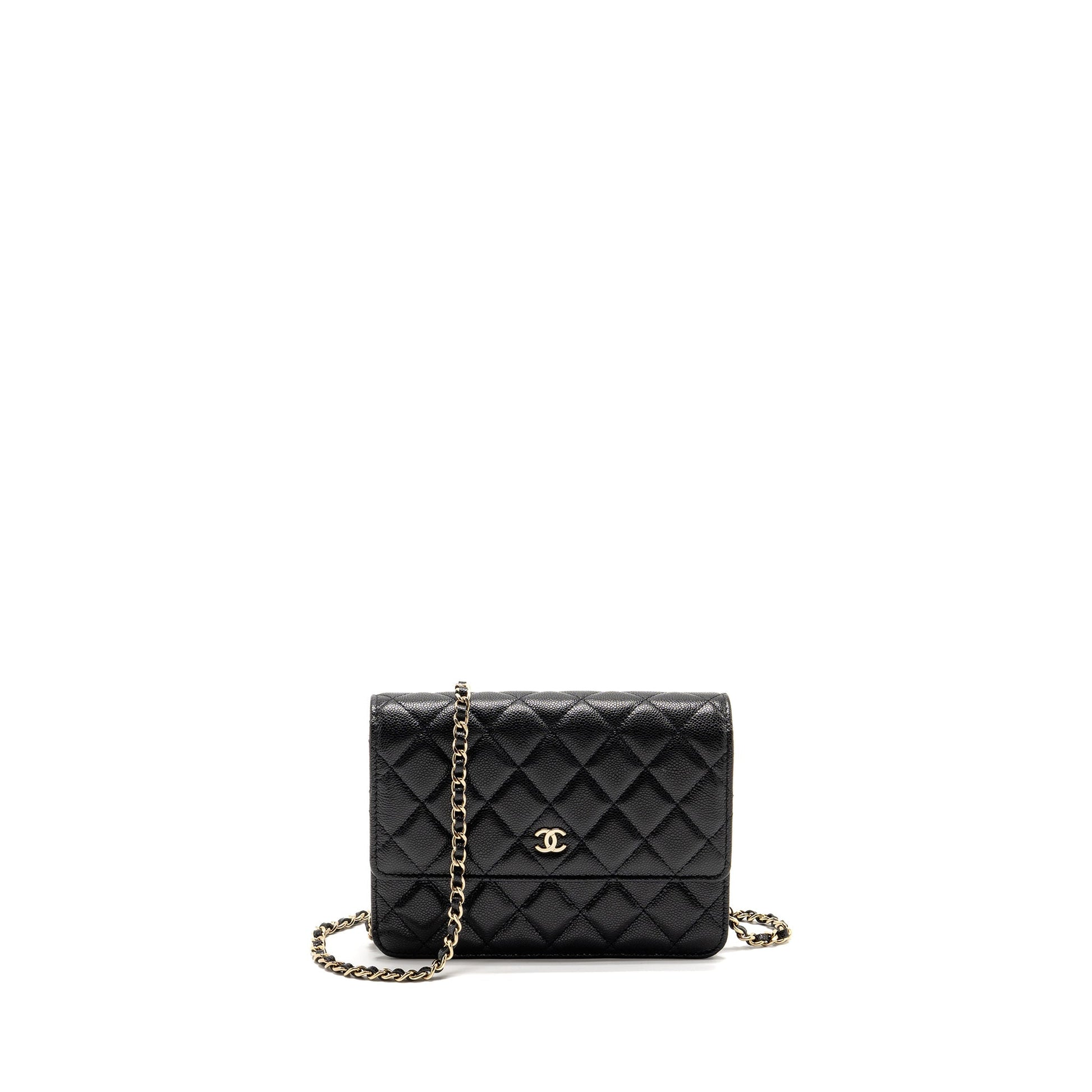 Chanel Square On Caviar LGHW Microchip Black Wallet Case
