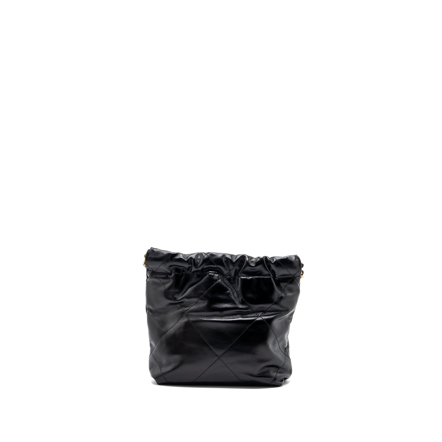 Chanel 22 Shiny Calfskin GHW Microchip Black Mini Bag Black Ghwmicrochip