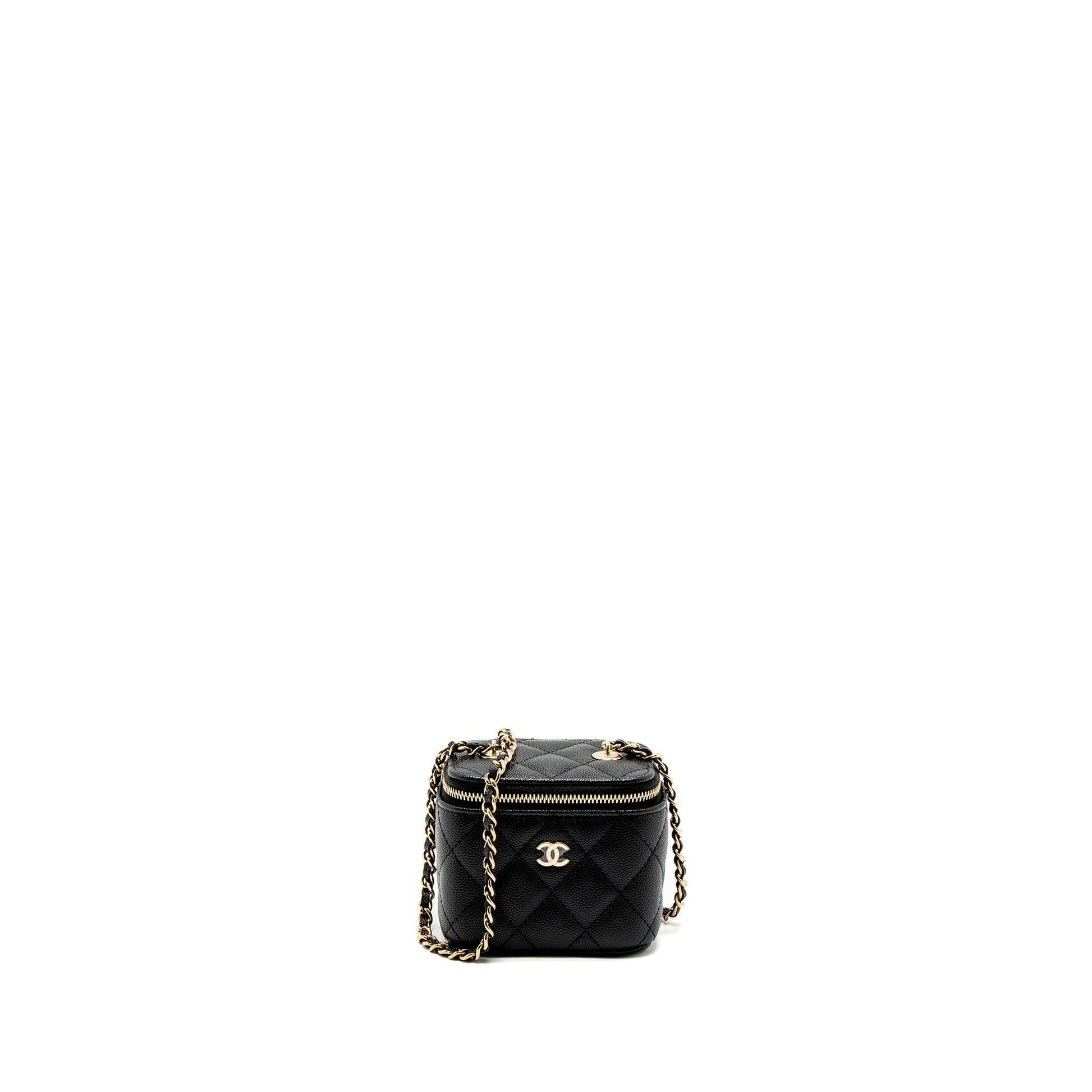 Chanel Vanity Caviar LGHW Microchip Black Mini Bag