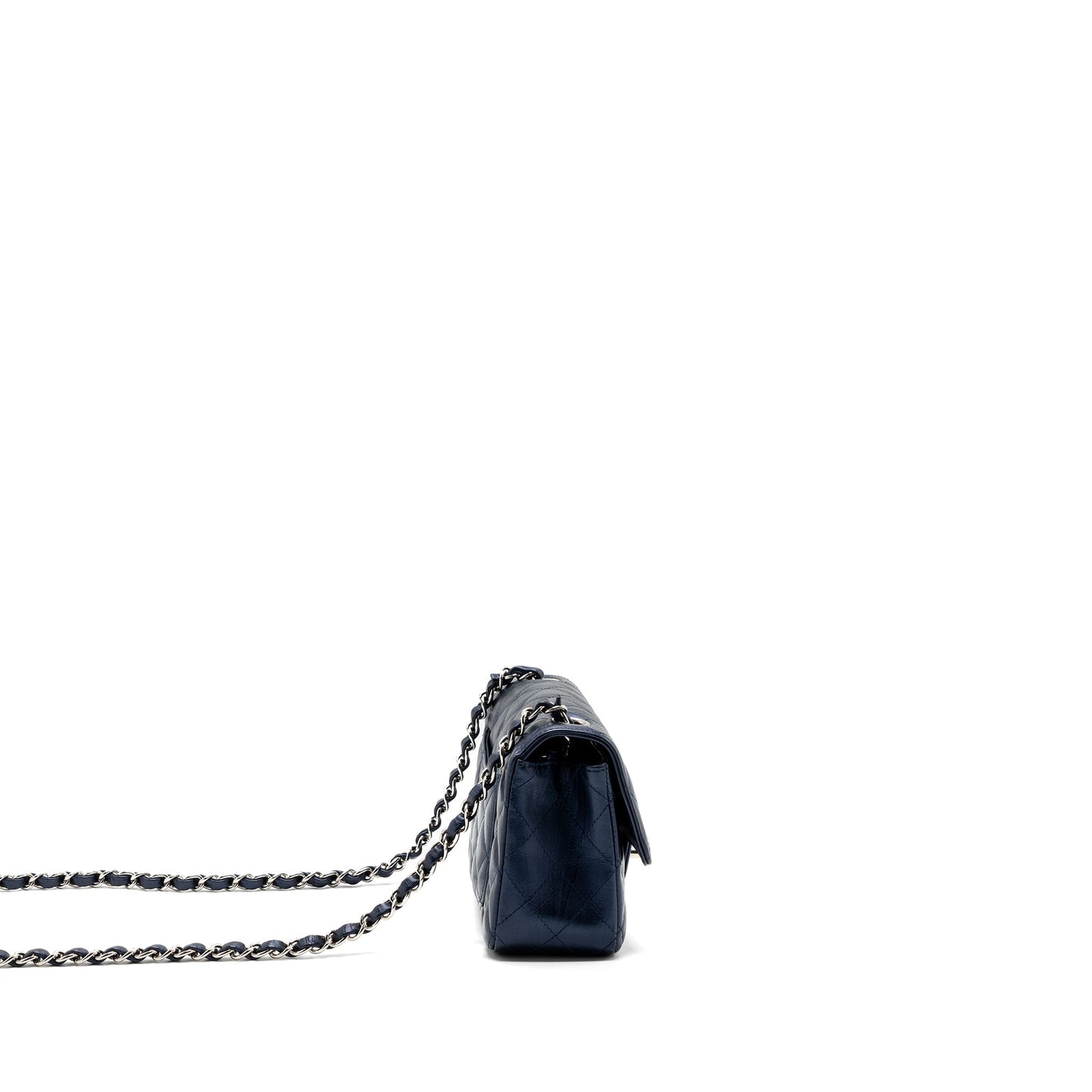 Chanel rectangular flap calfskin limited dark SHW Blue Shoulder Bag