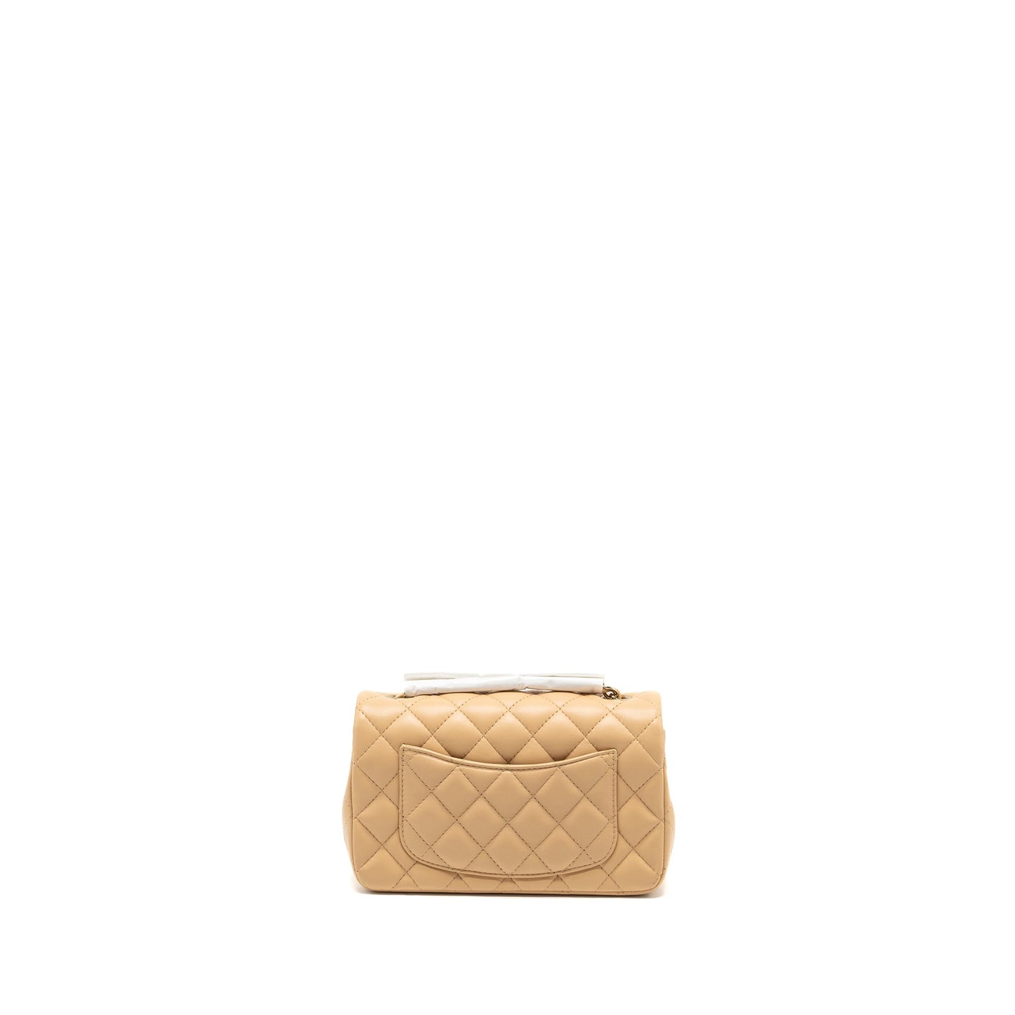 Chanel 22C rectangular flap lambskin LGHW microchip Beige Shoulder Bag