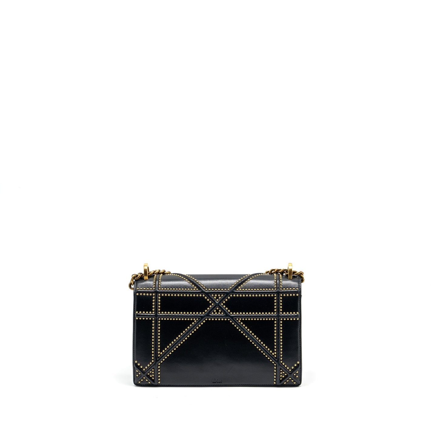Dior Studded ama Lambskin Handbag Black Medium Travel Bag