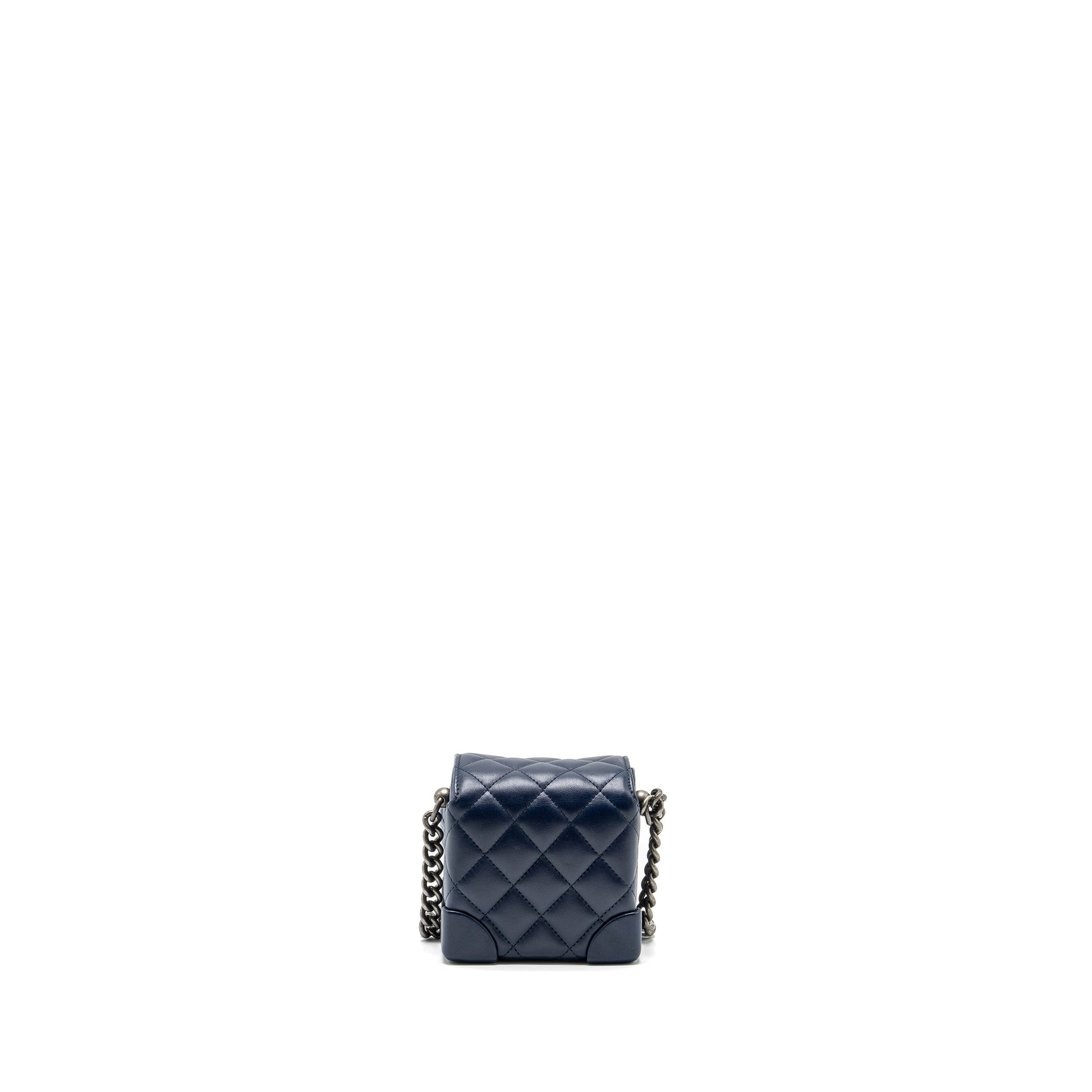 Chanel 20C trunk Flap Calfskin Navy Ruthenium Blue Shoulder Bag