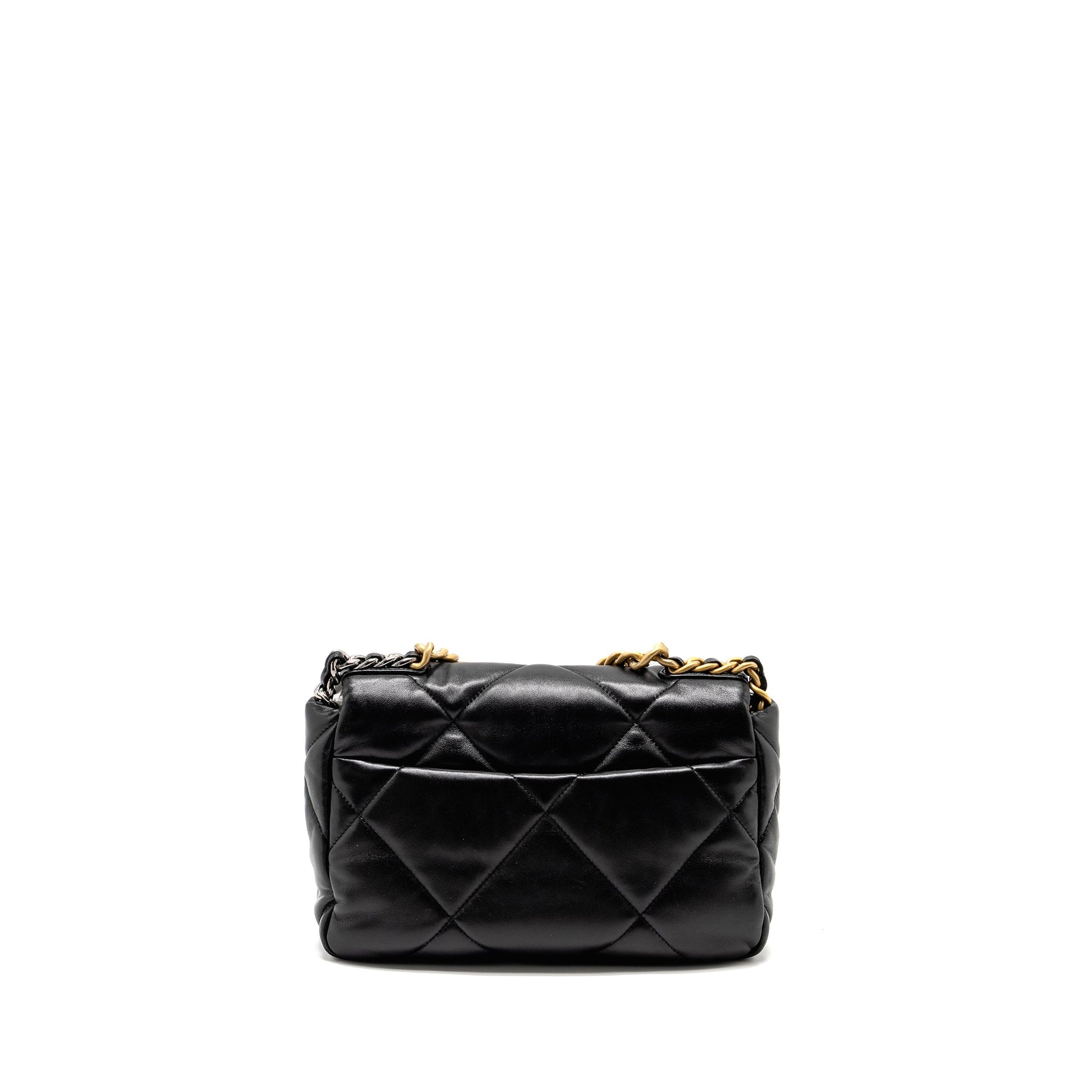 Chanel 19 Lambskin GHW microchip Black Small Handbag Black Ghwmicrochip