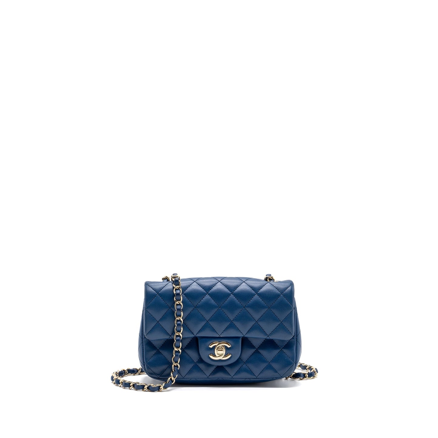 Chanel rectangular flap lambskin LGHW Blue Shoulder Bag Lghw 2