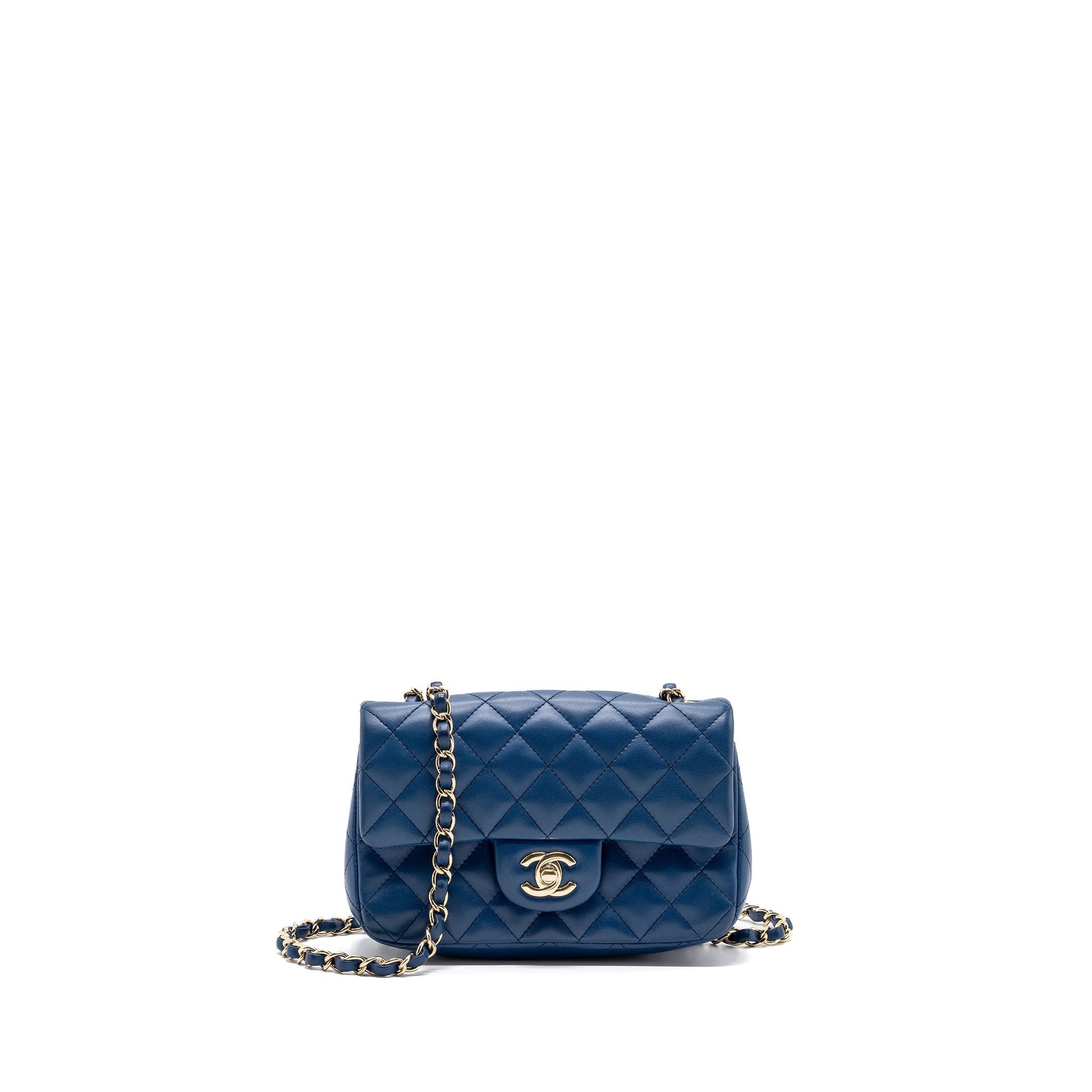 Chanel rectangular flap lambskin LGHW Blue Shoulder Bag Lghw 2