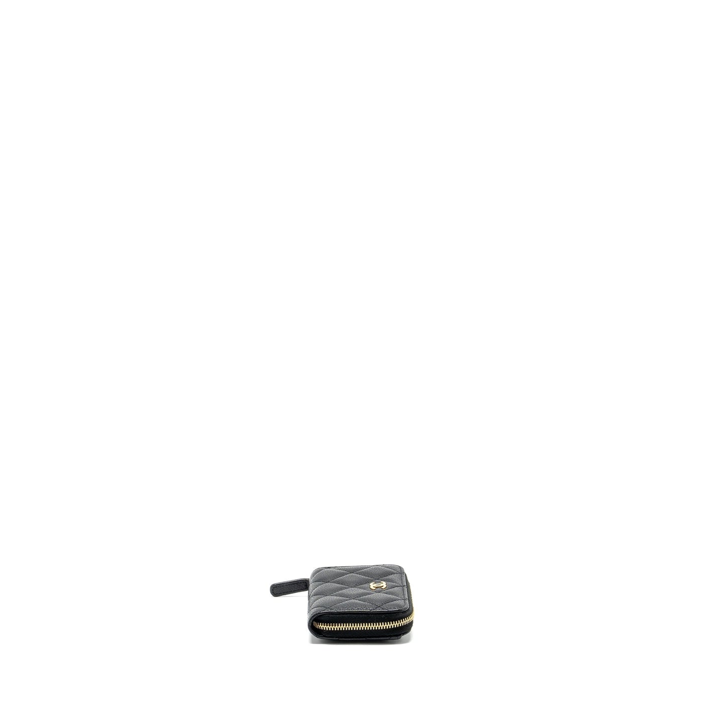 Chanel Zip Card holder caviar GHW microchip Black Wallet Case Microchip 1
