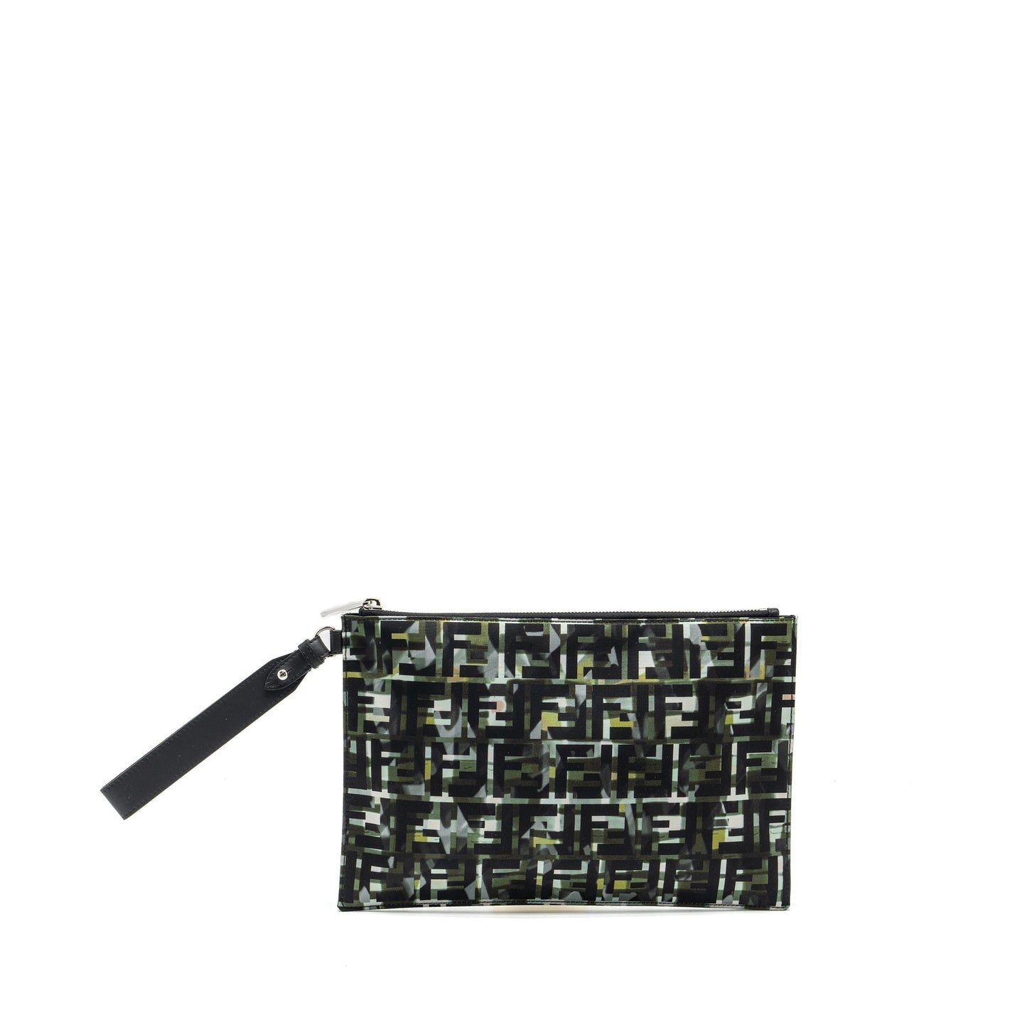 Fendi Camouflage Clutch Multicolour Leather Nylon Clutch Bag