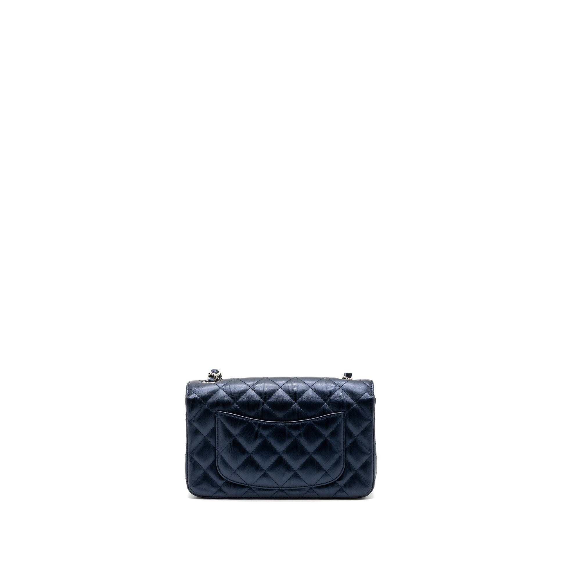 Chanel rectangular flap calfskin limited dark SHW Blue Shoulder Bag