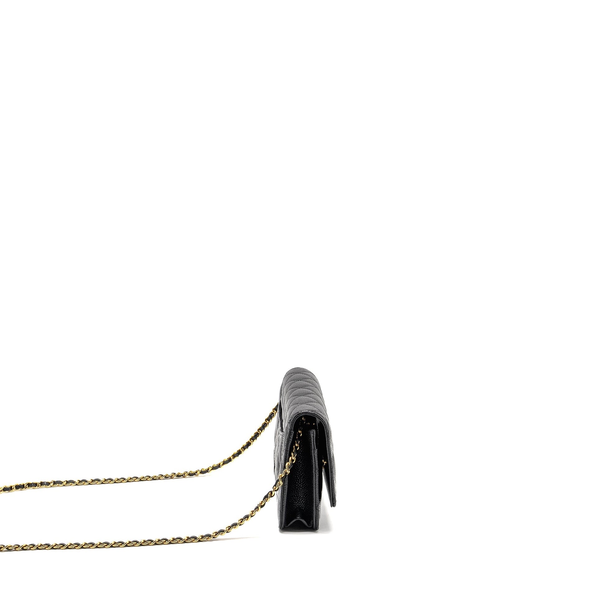 Chanel Classic On Caviar GHW Black Wallet Case Ghw 18