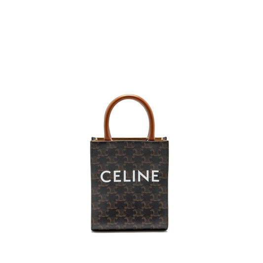 Celine Vertical Cabas Triomphe Handbag Canvas Mini Travel Bag