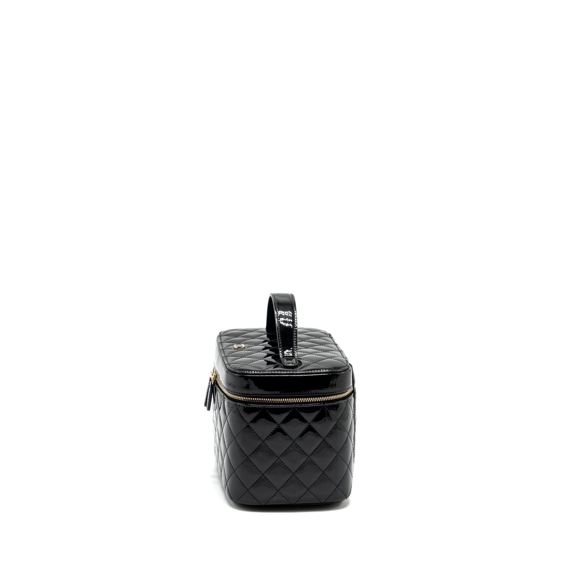 Chanel top handle vanity patent LGHW Black Handbag