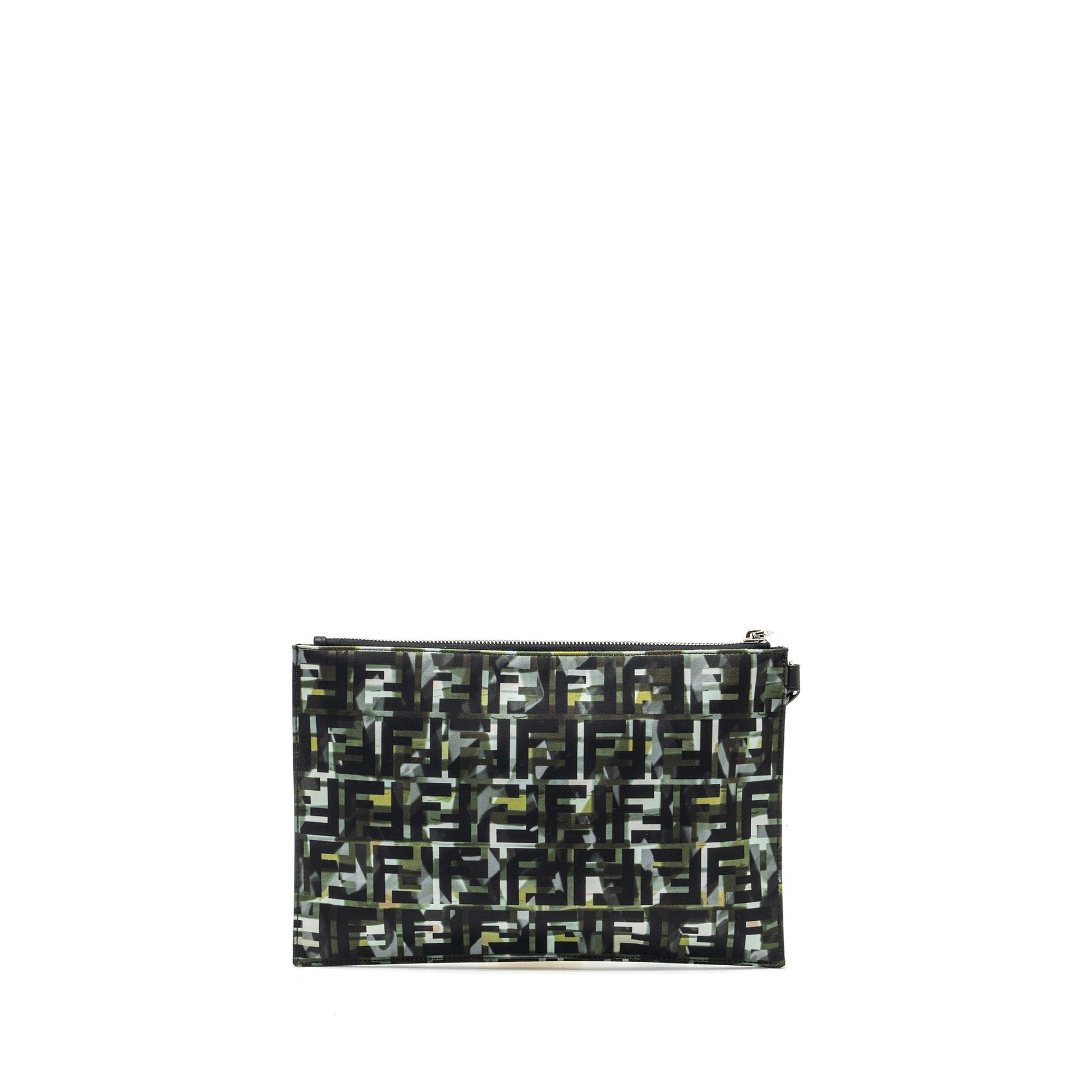 Fendi Camouflage Clutch Multicolour Leather Nylon Clutch Bag