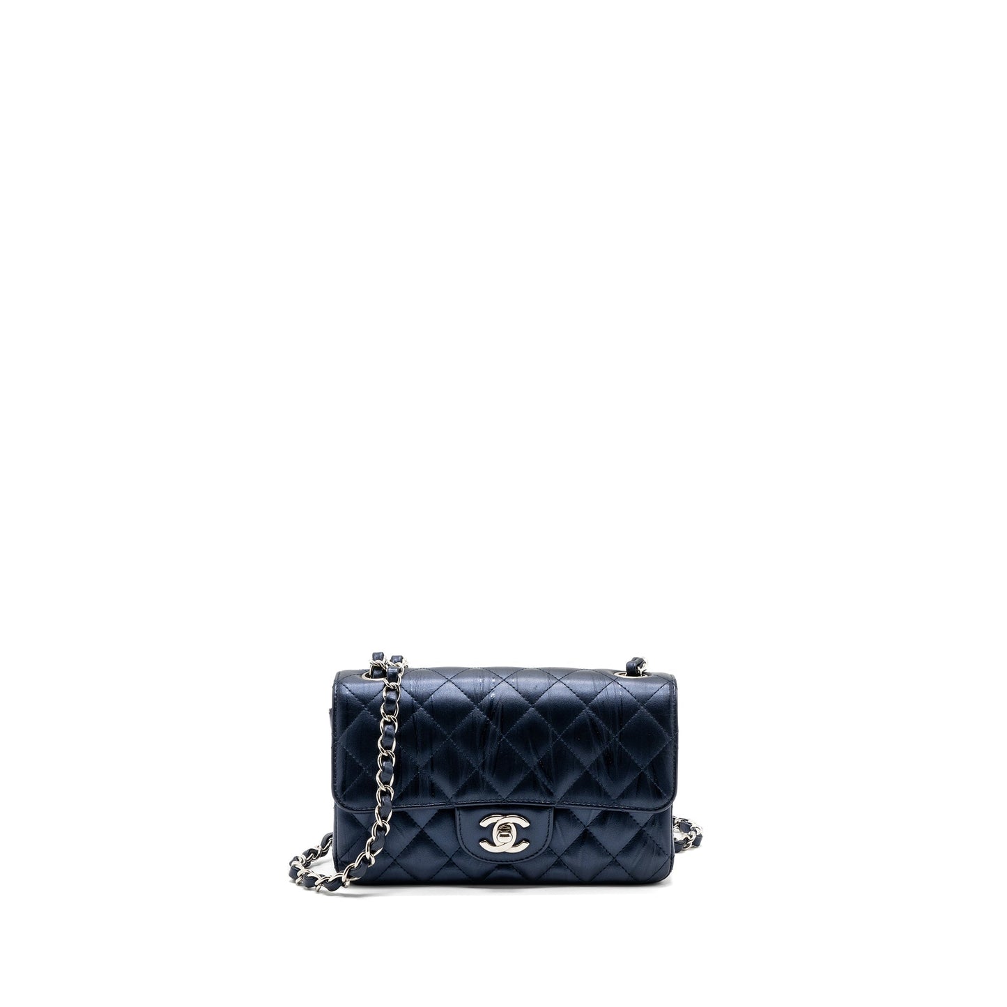 Chanel rectangular flap calfskin limited dark SHW Blue Shoulder Bag