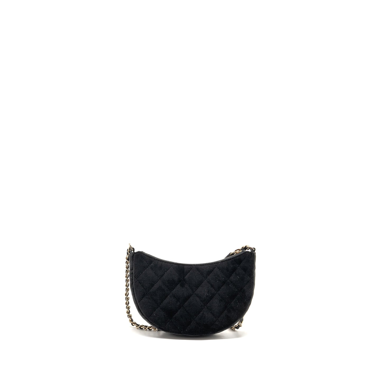 Chanel Quilted Crystal Hobo Velvet LGHW microchip Black Crossbody Bag