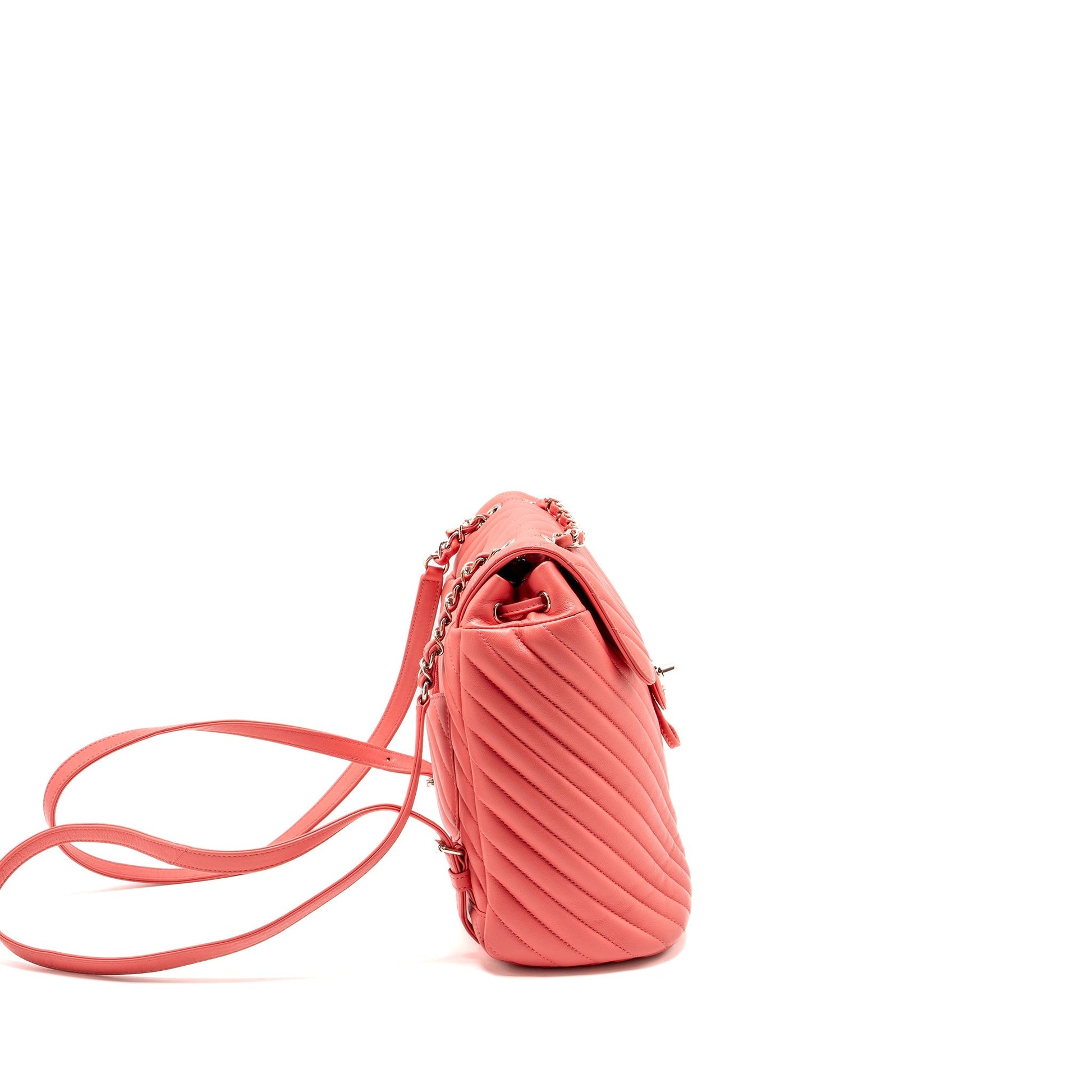 Chanel Urban Spirit Backpack Chevron Calfskin SHW Pink Small