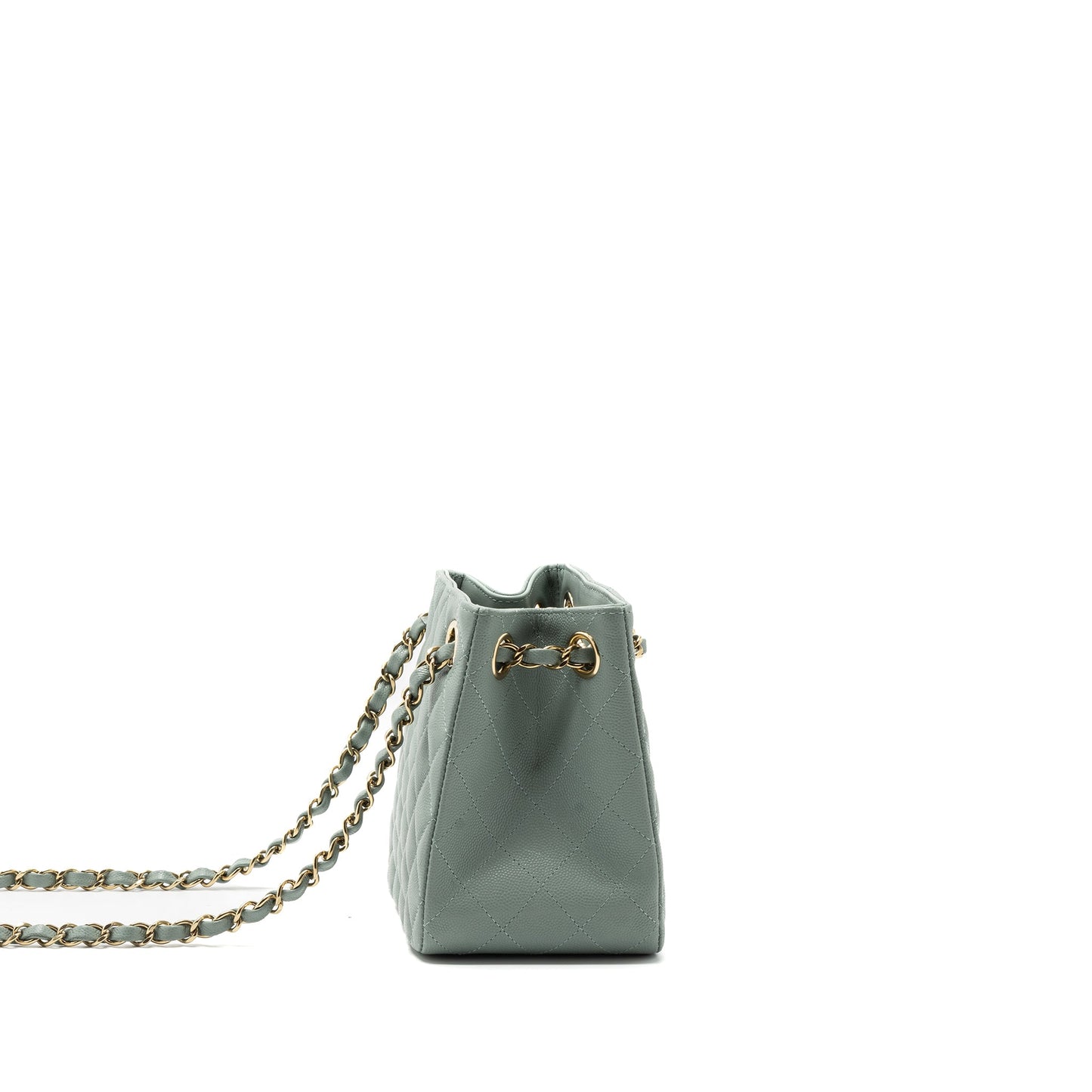 Chanel 23C bucket caviar light LGHW microchip Grey Tote Bag