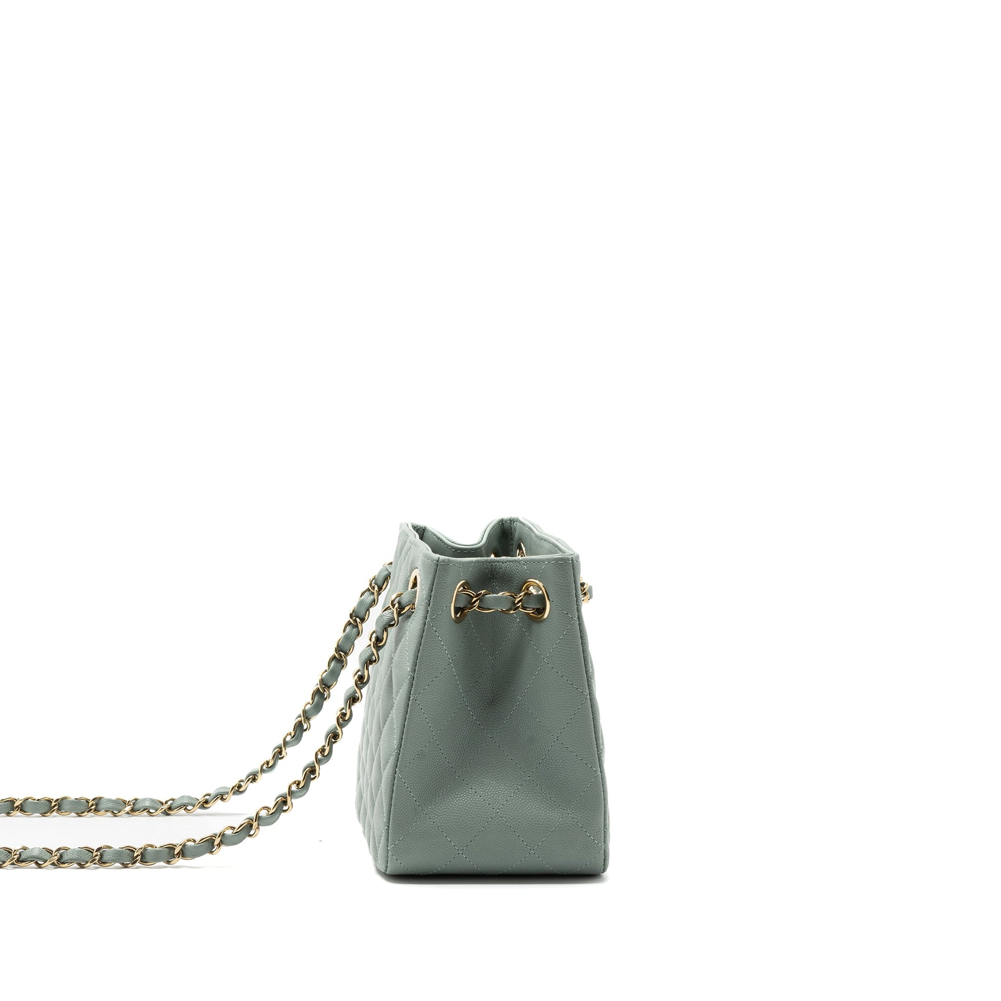 Chanel 23C bucket caviar light LGHW microchip Grey Tote Bag