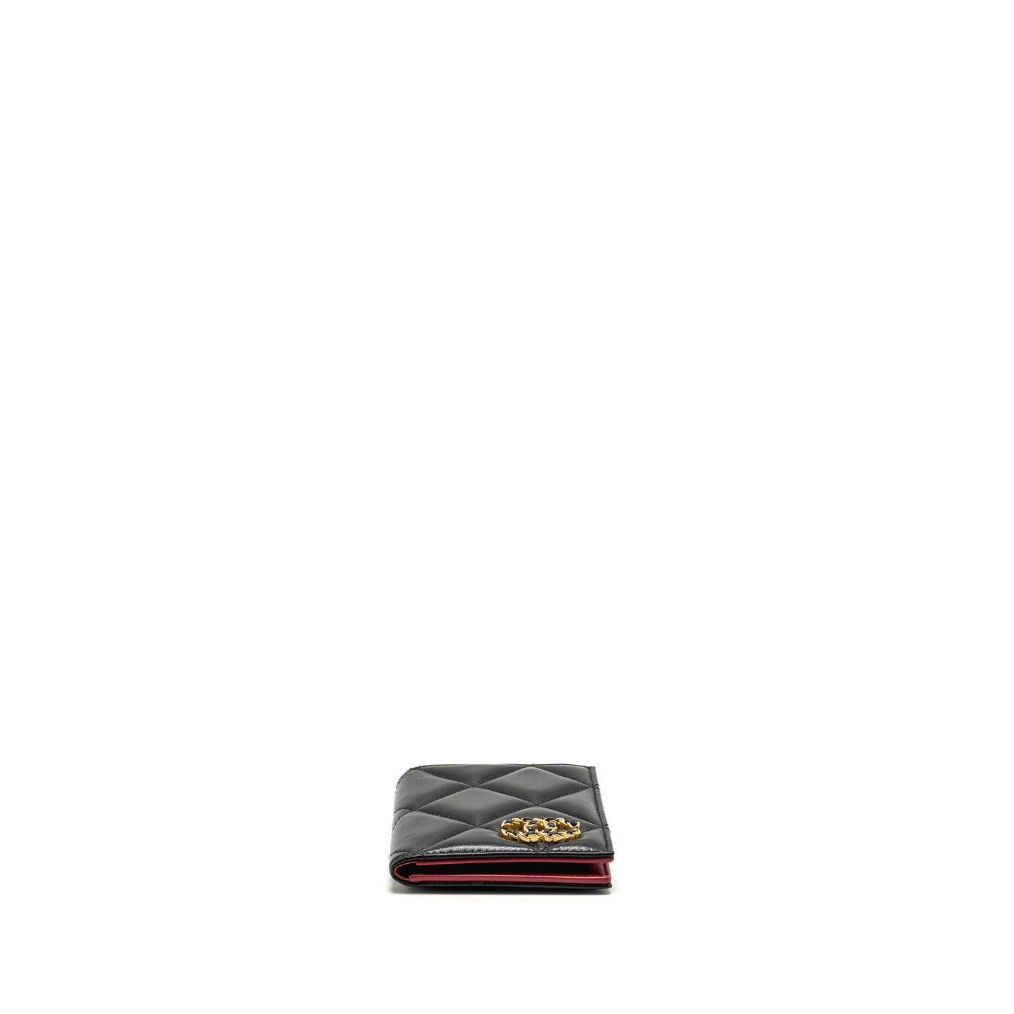Chanel 19 passport holder lambskin GHW microchip Black Handbag