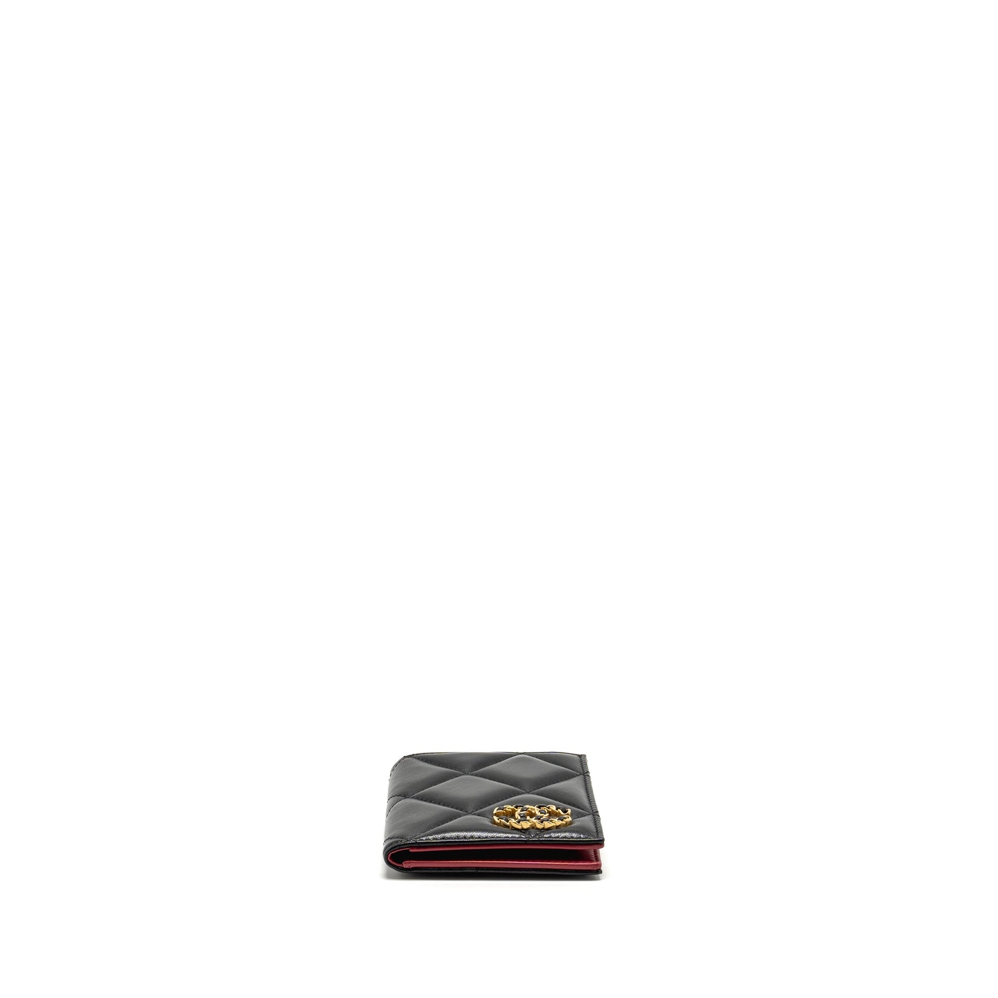 Chanel 19 passport holder lambskin GHW microchip Black Handbag