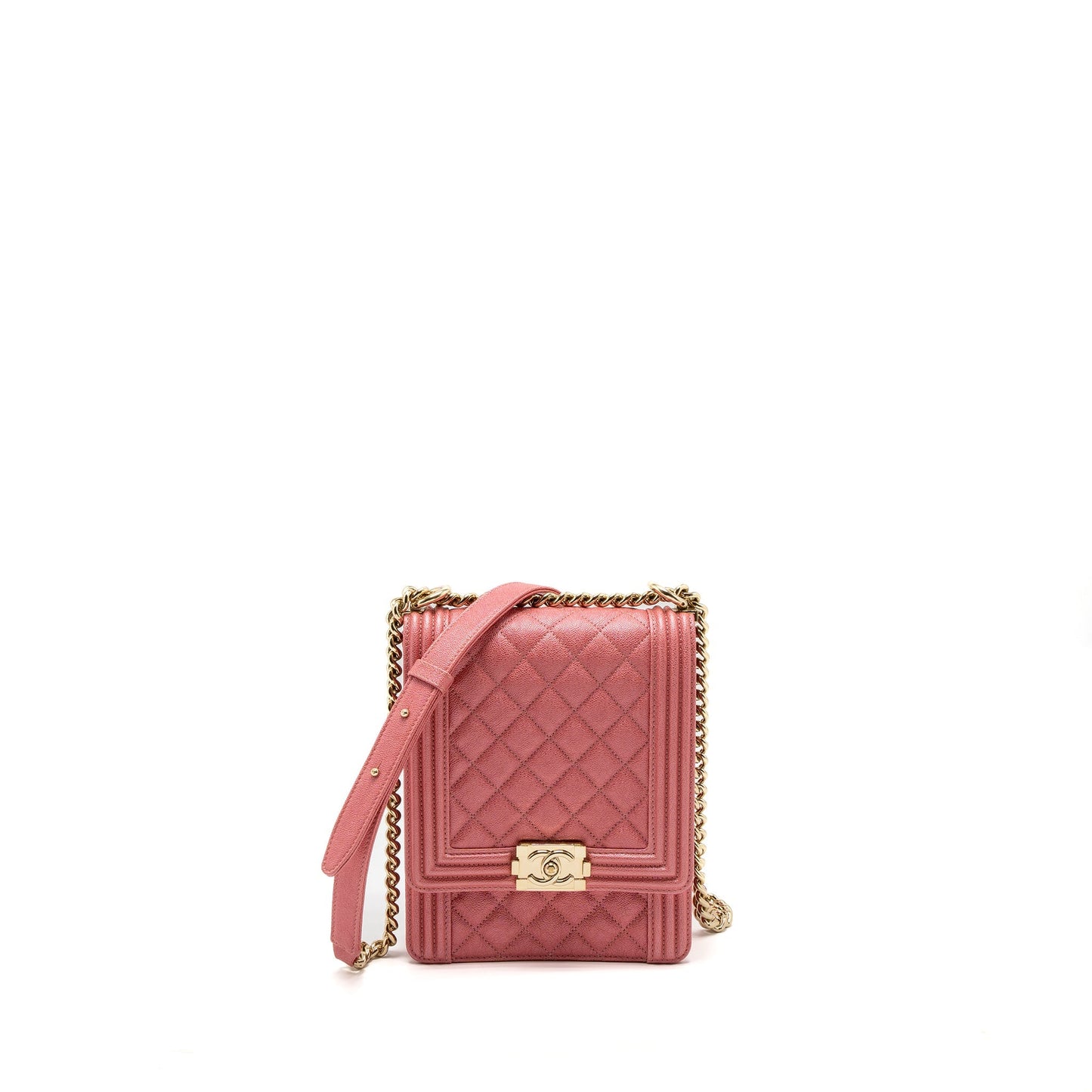 Chanel Vertical Boy Pink Handbag