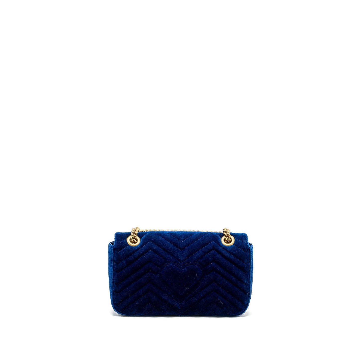 Gucci Marmont Shoulder Bag Velvet Blue Small