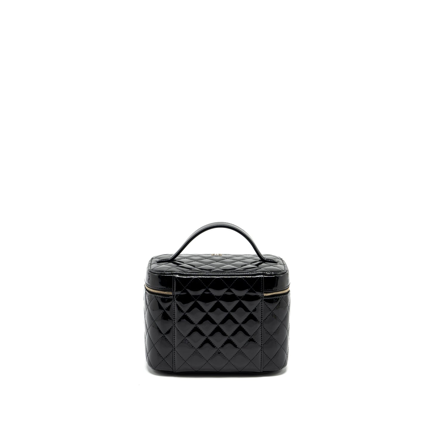 Chanel top handle vanity patent LGHW Black Handbag