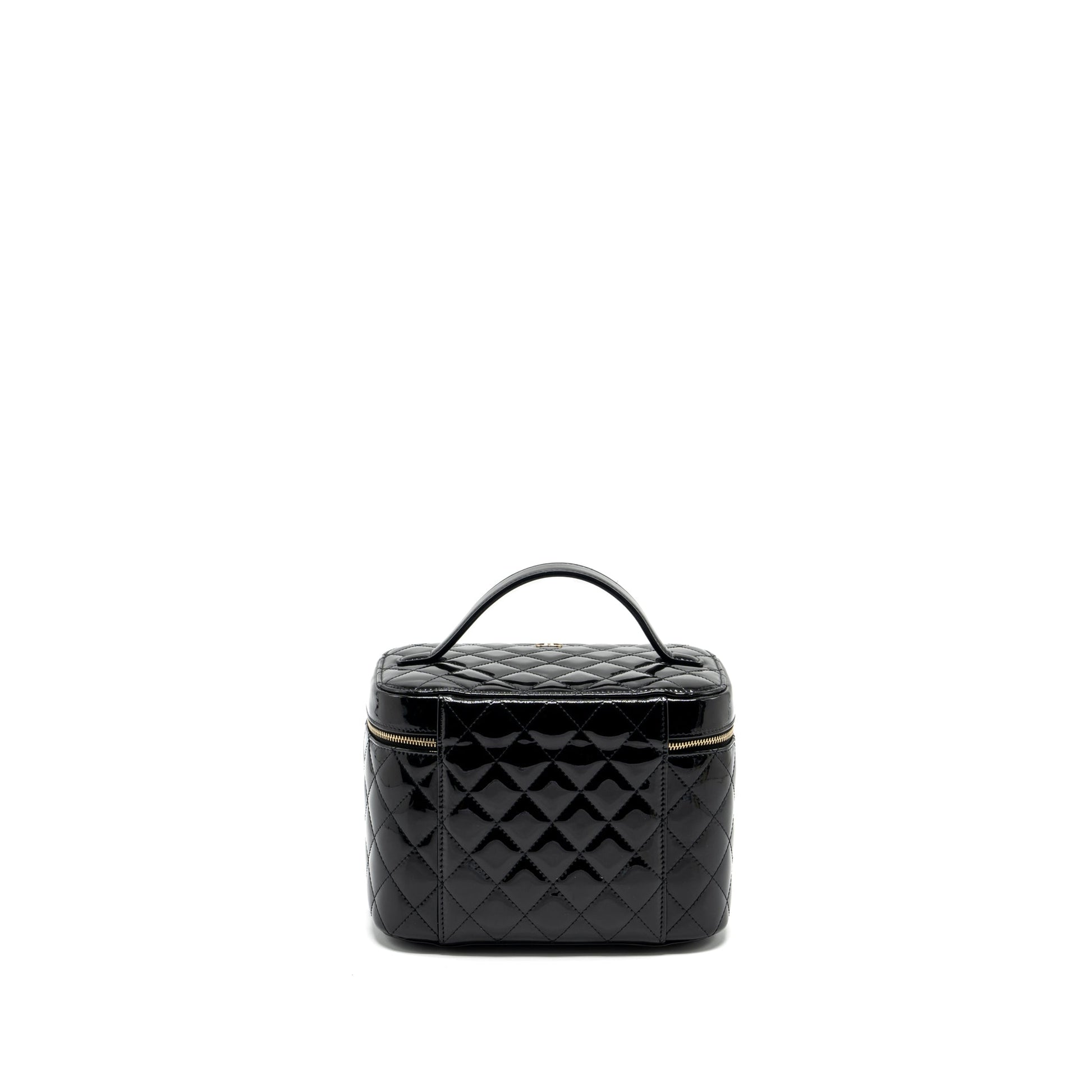 Chanel top handle vanity patent LGHW Black Handbag