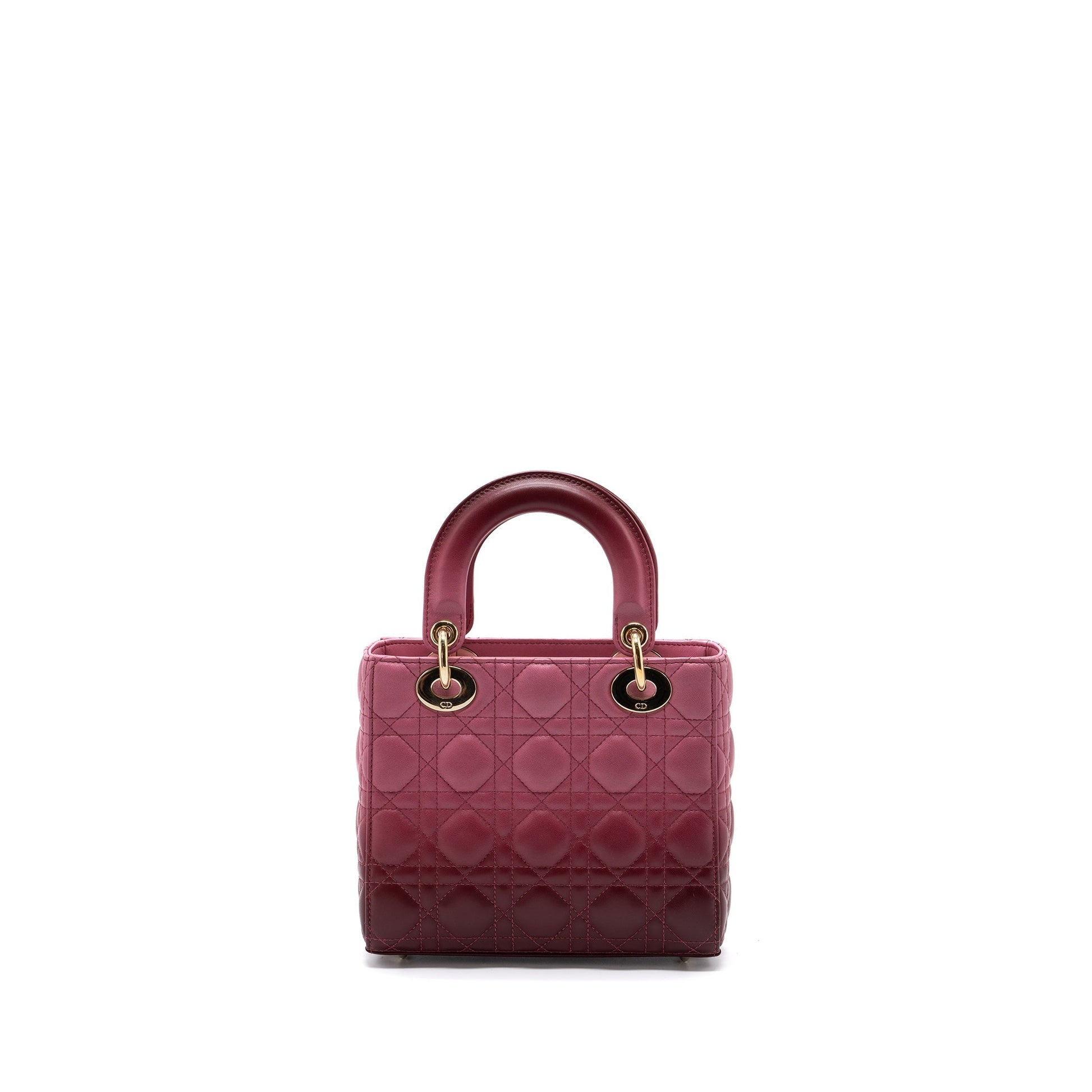 Dior My Lady Cannage Lambskin Gradient Handbag Pink Small Travel Bag