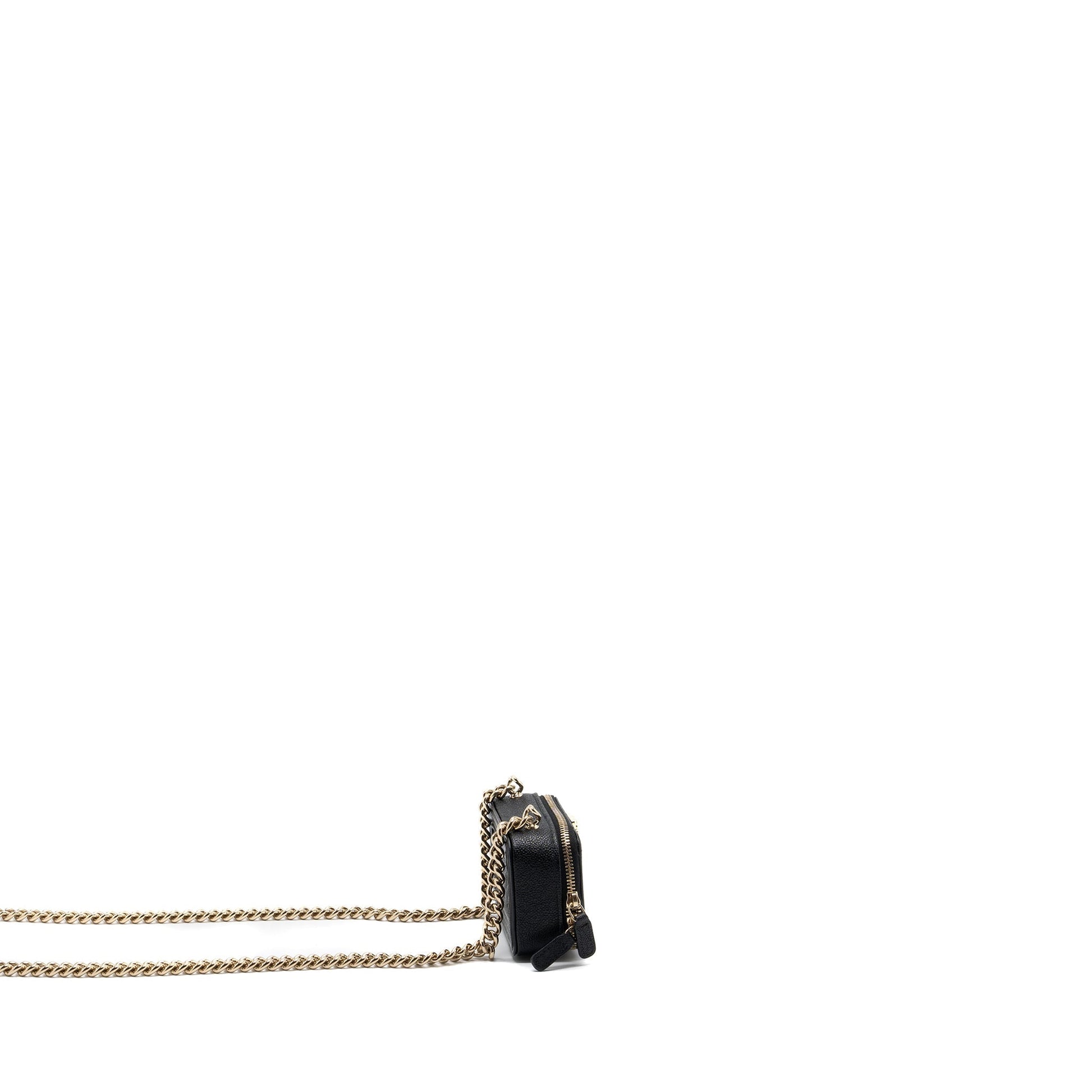 Chanel boy zipper card holder caviar LGHW Black Wallet Case