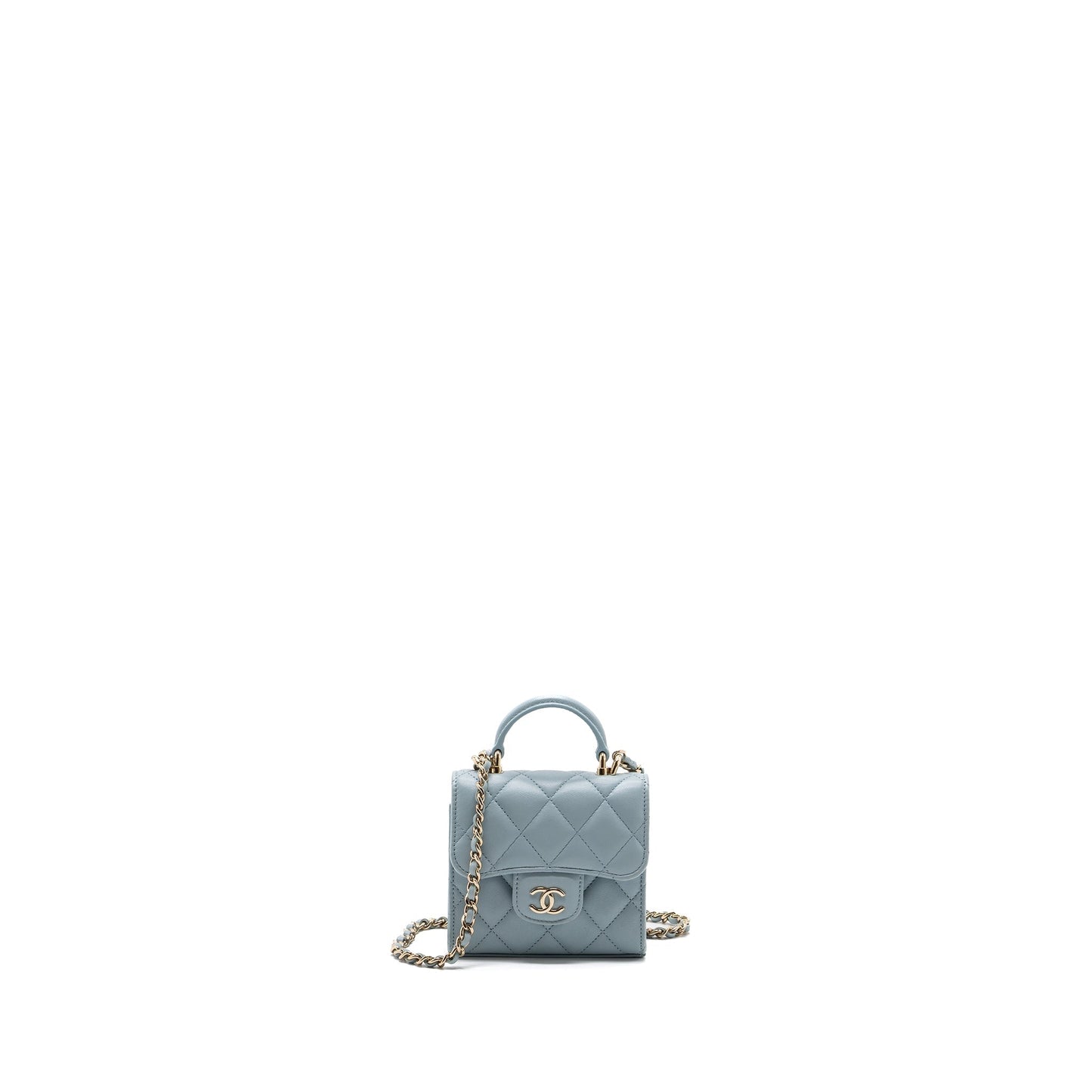 Chanel top handle flap lambskin light LGHW Blue Shoulder Bag Lghw 1