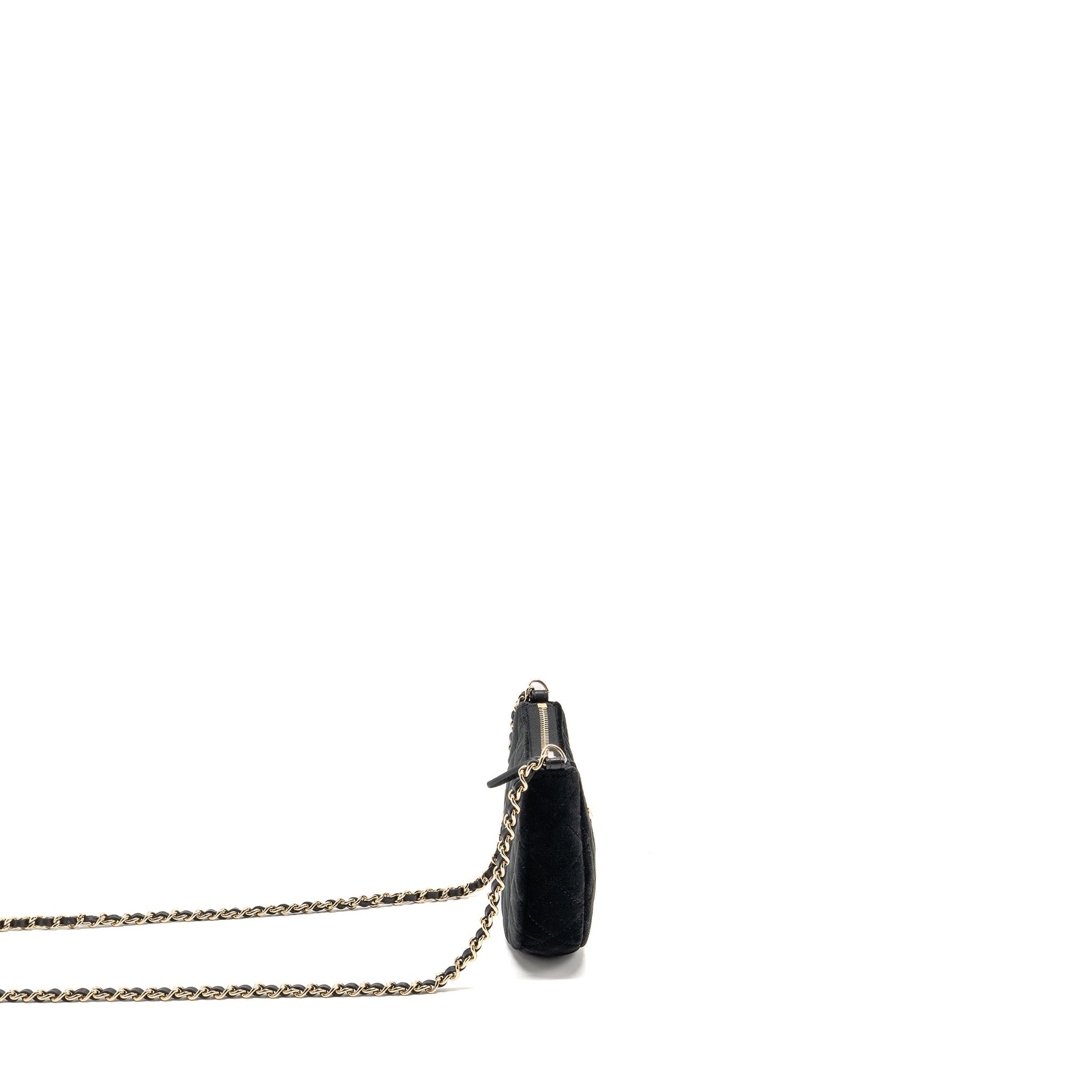 Chanel Quilted Crystal Hobo Velvet LGHW microchip Black Crossbody Bag