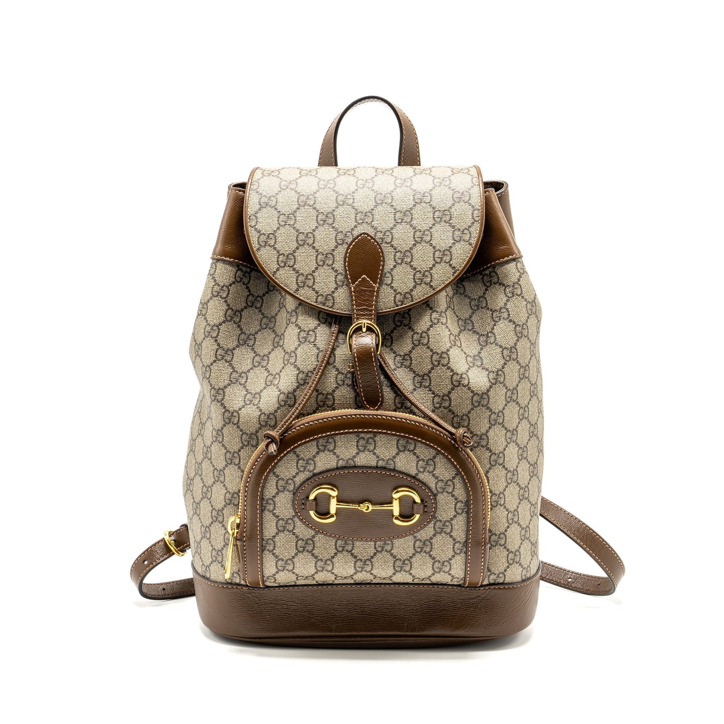 Gucci Horsebit Backpack Supreme Calfskin Canvas Brown