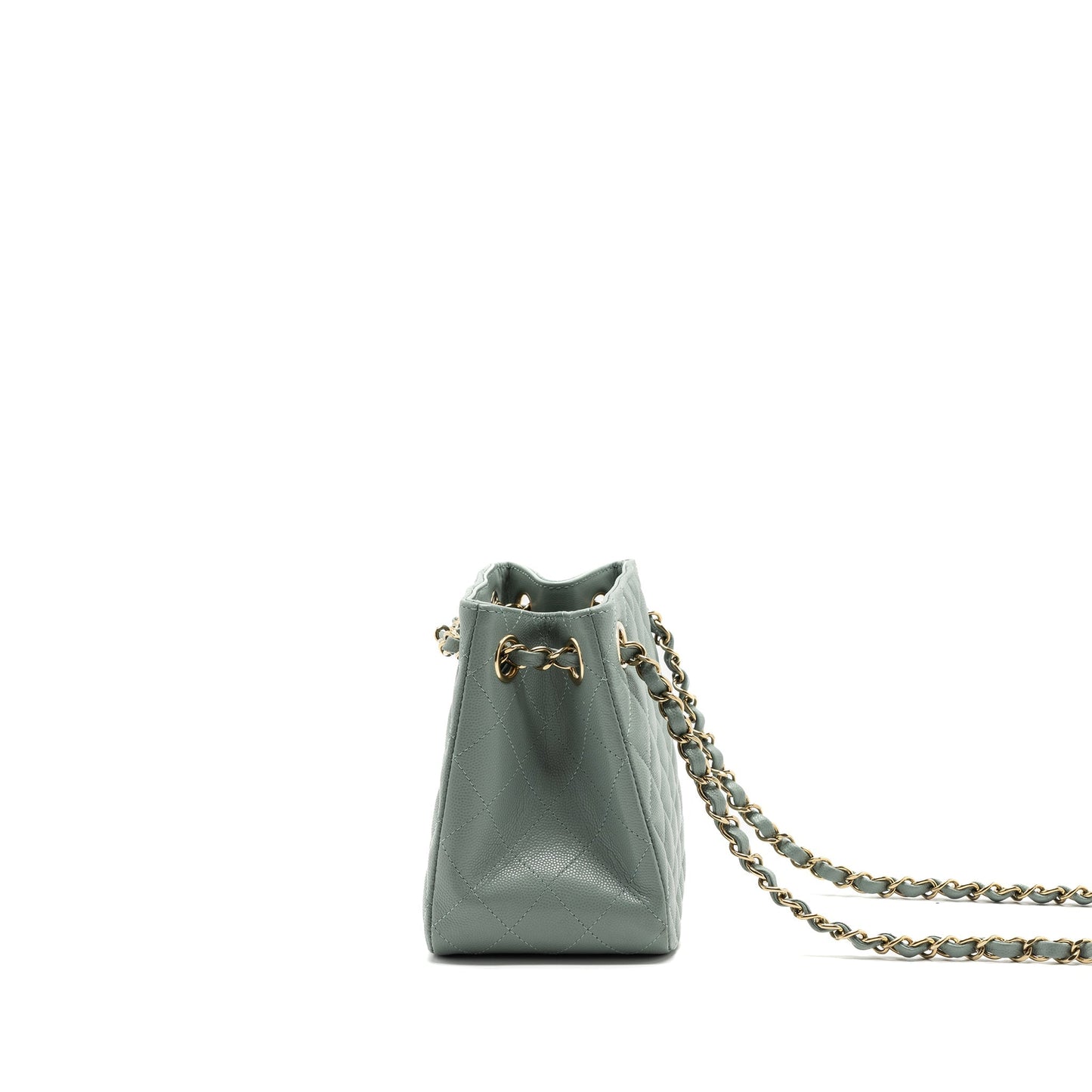Chanel 23C bucket caviar light LGHW microchip Grey Tote Bag