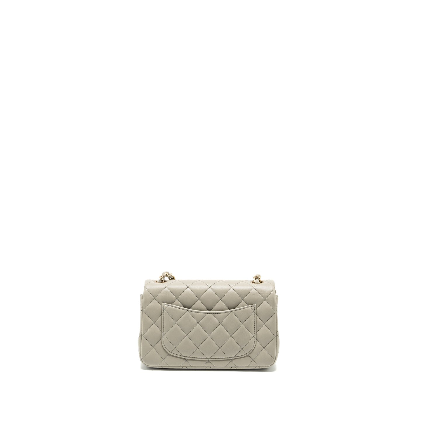 Chanel 22C rectangular flap lambskin LGHW microchip Grey Shoulder Bag