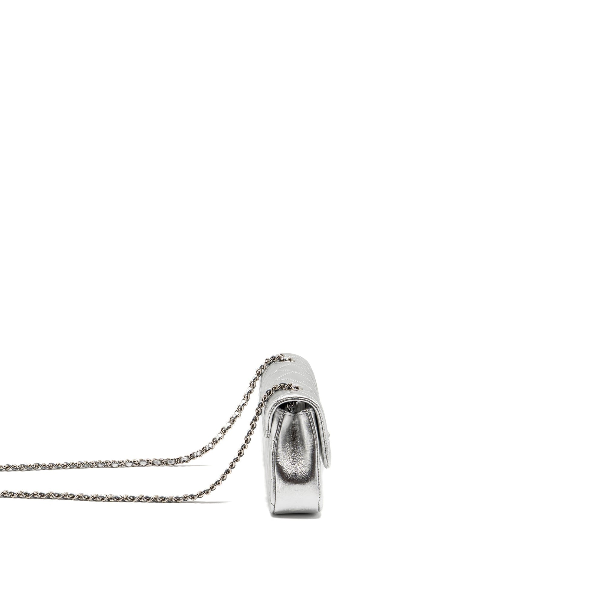 Chanel 25s O-phone Holder Calfskin SHW microchip Silver Handbag