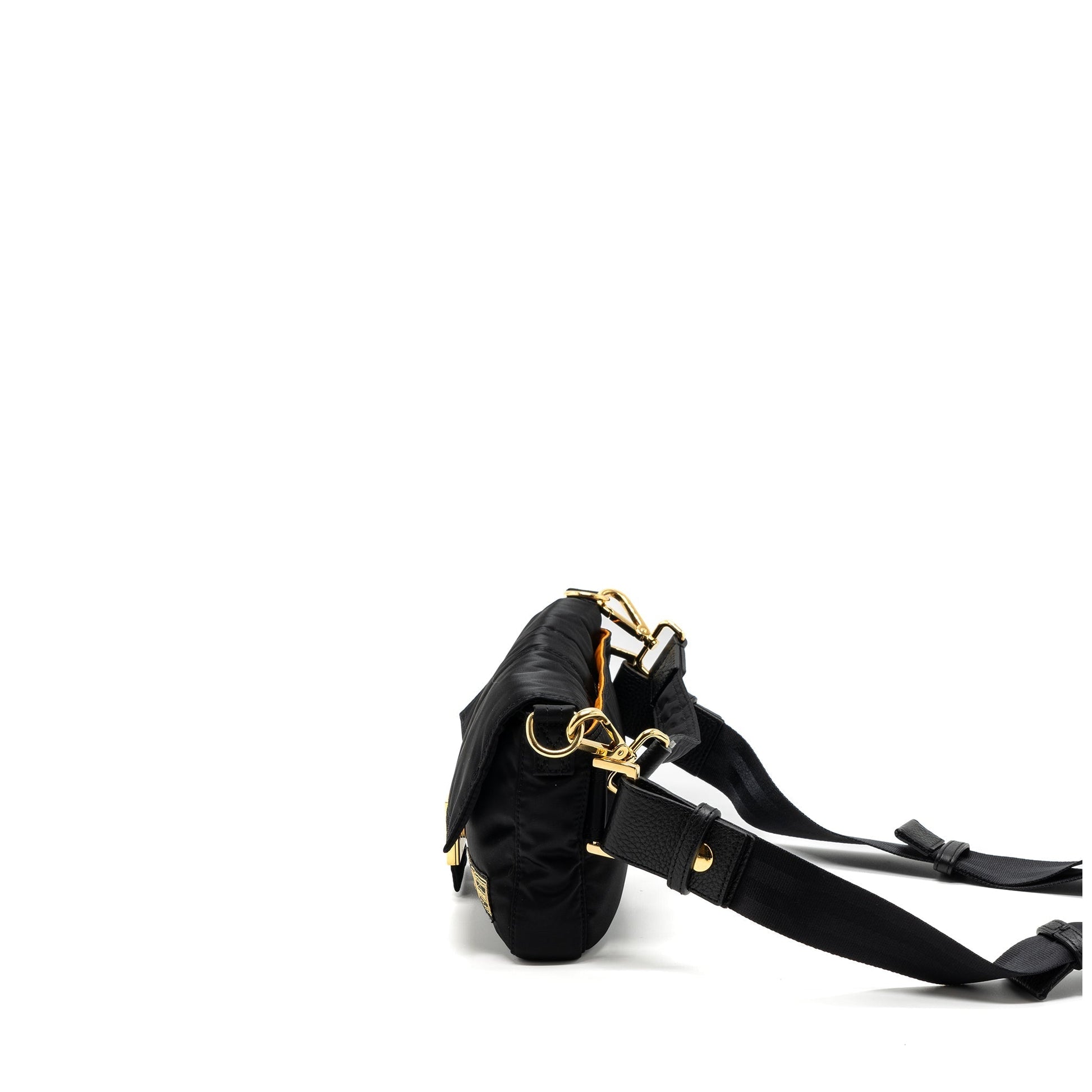 Fendi Regular Baguette Handbag Nylon Black Shoulder Bag