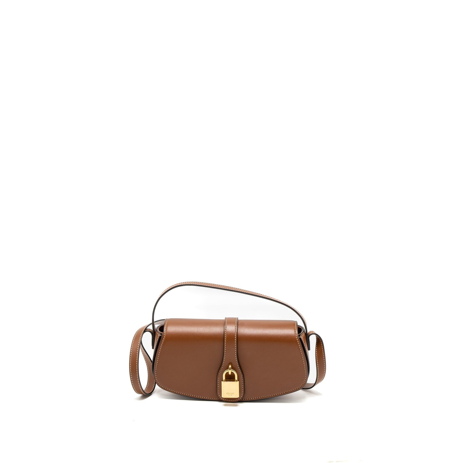 Celine Clutch On Strap Tabou Calfskin Handbag Tan Clutch Bag