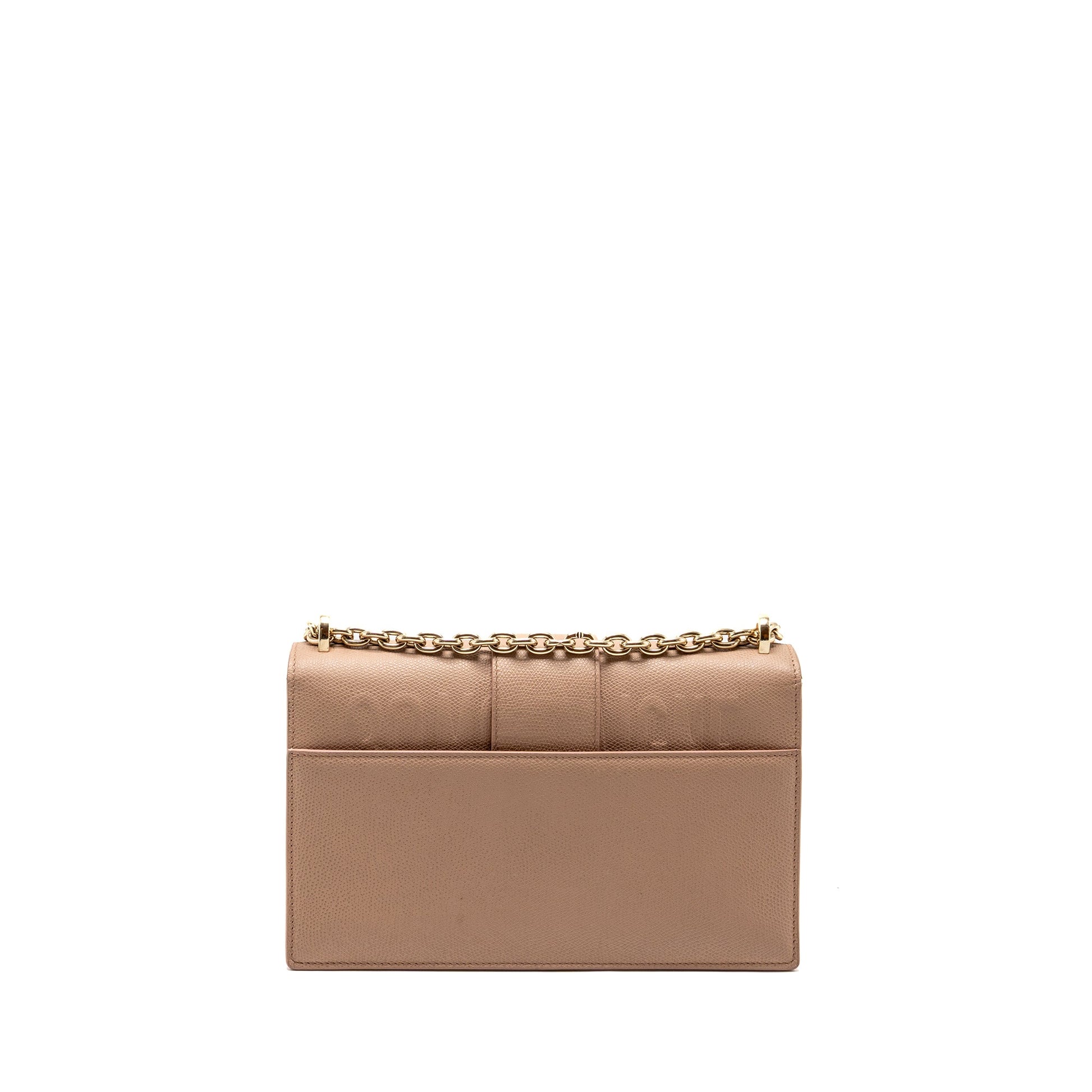 Dior Montaigne Purse Calfskin Handbag Pink Chain Travel Bag