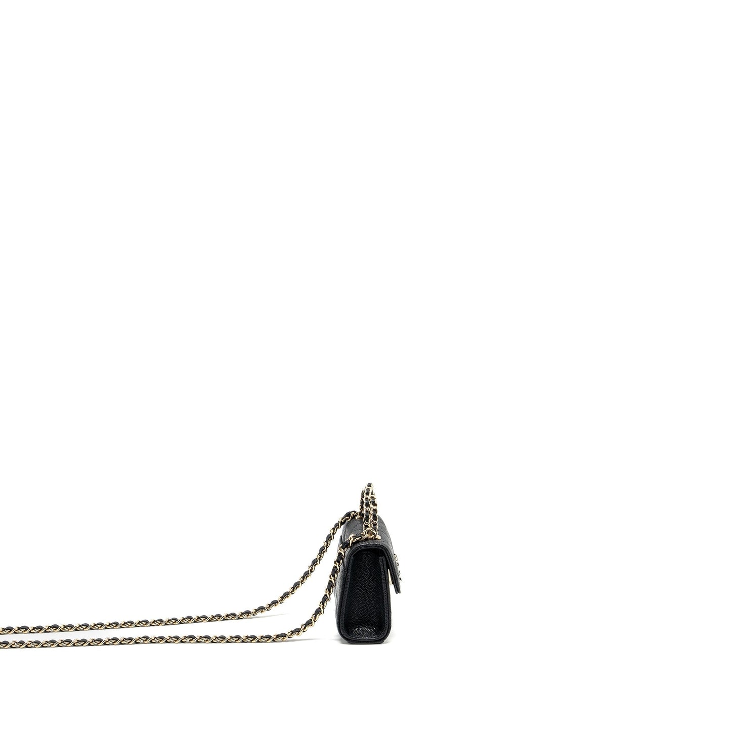 Chanel Top Handle Flap Caviar LGHW Microchip Black Shoulder Bag Lghw Microchip