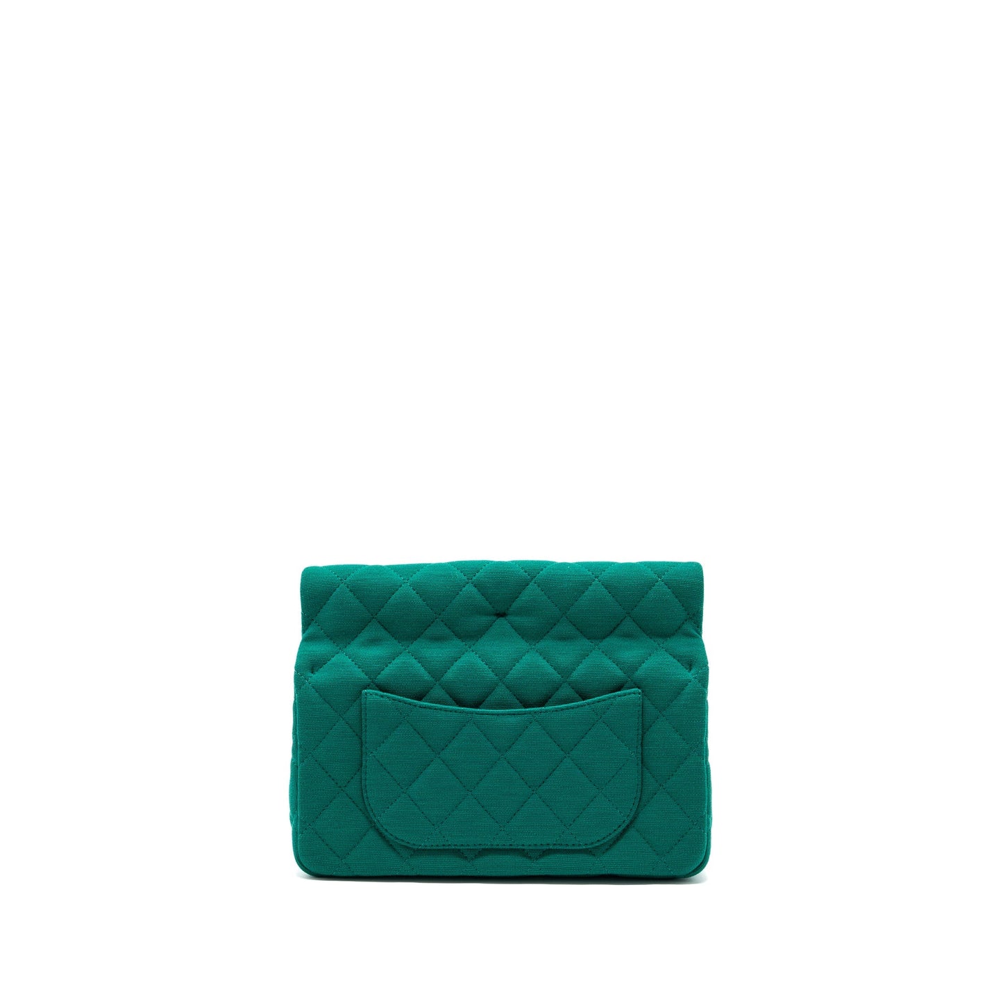 Chanel 23a Classic Flap Fabric LGHW Microchip Green Clutch Bag