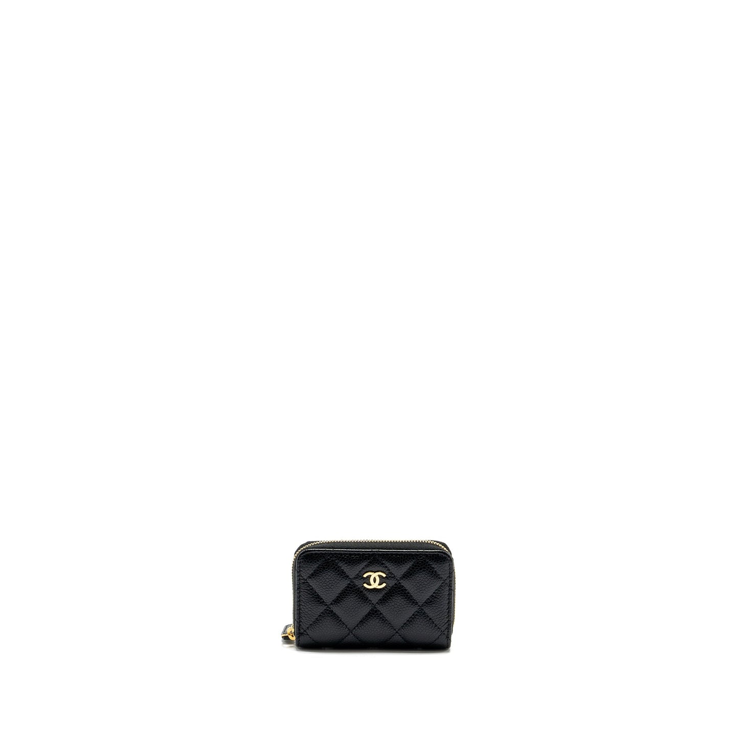 Chanel Zip Card holder caviar GHW microchip Black Wallet Case Microchip 1
