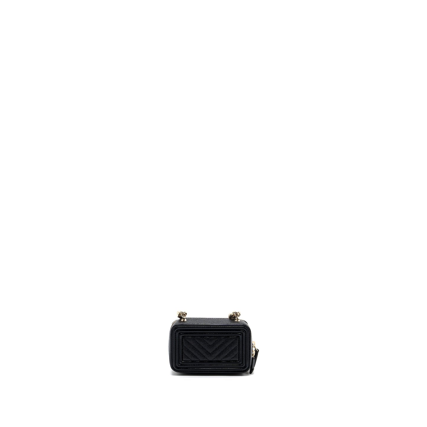 Chanel boy zipper card holder caviar LGHW Black Wallet Case