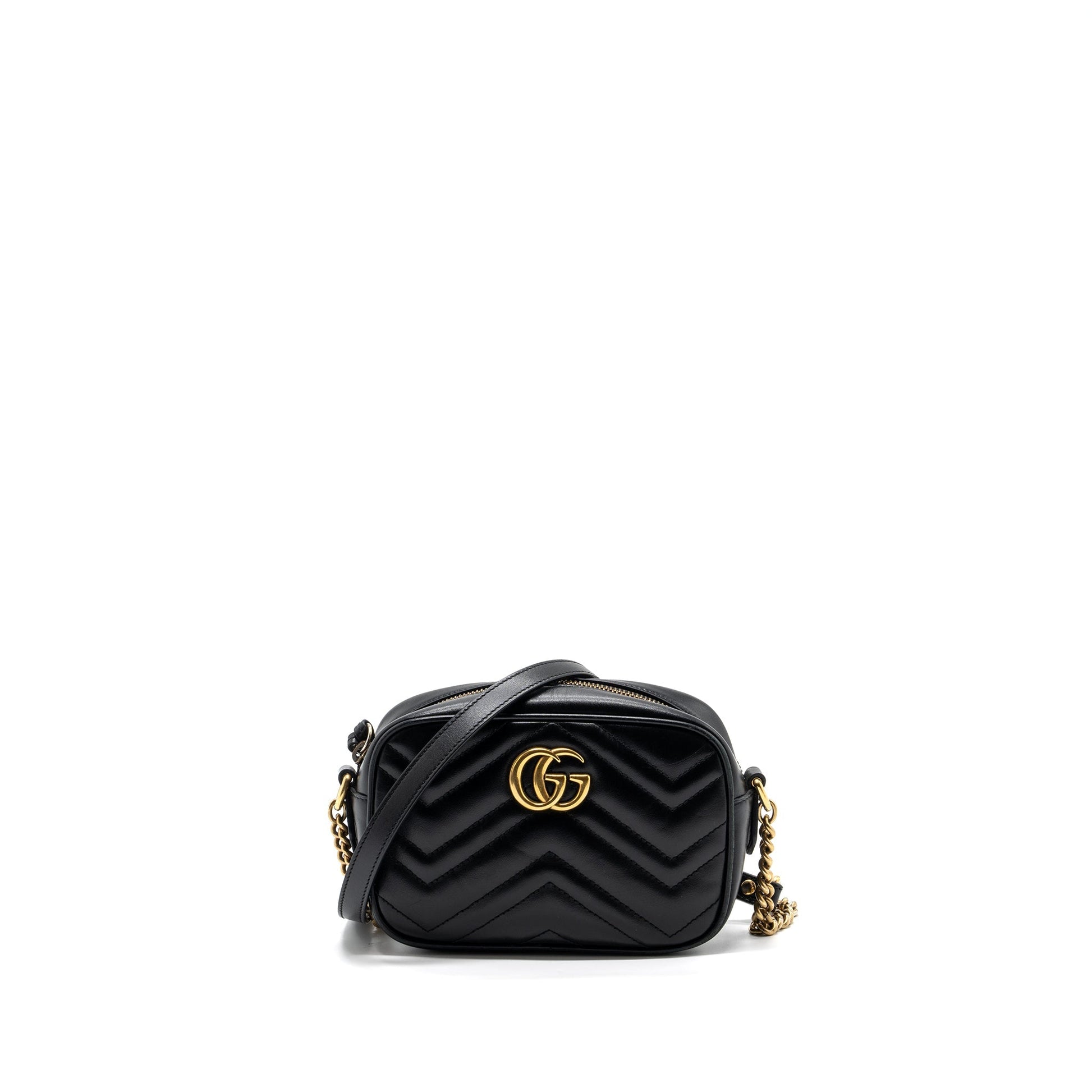 Gucci Marmont Camera Bag Leather Black Travel Bag