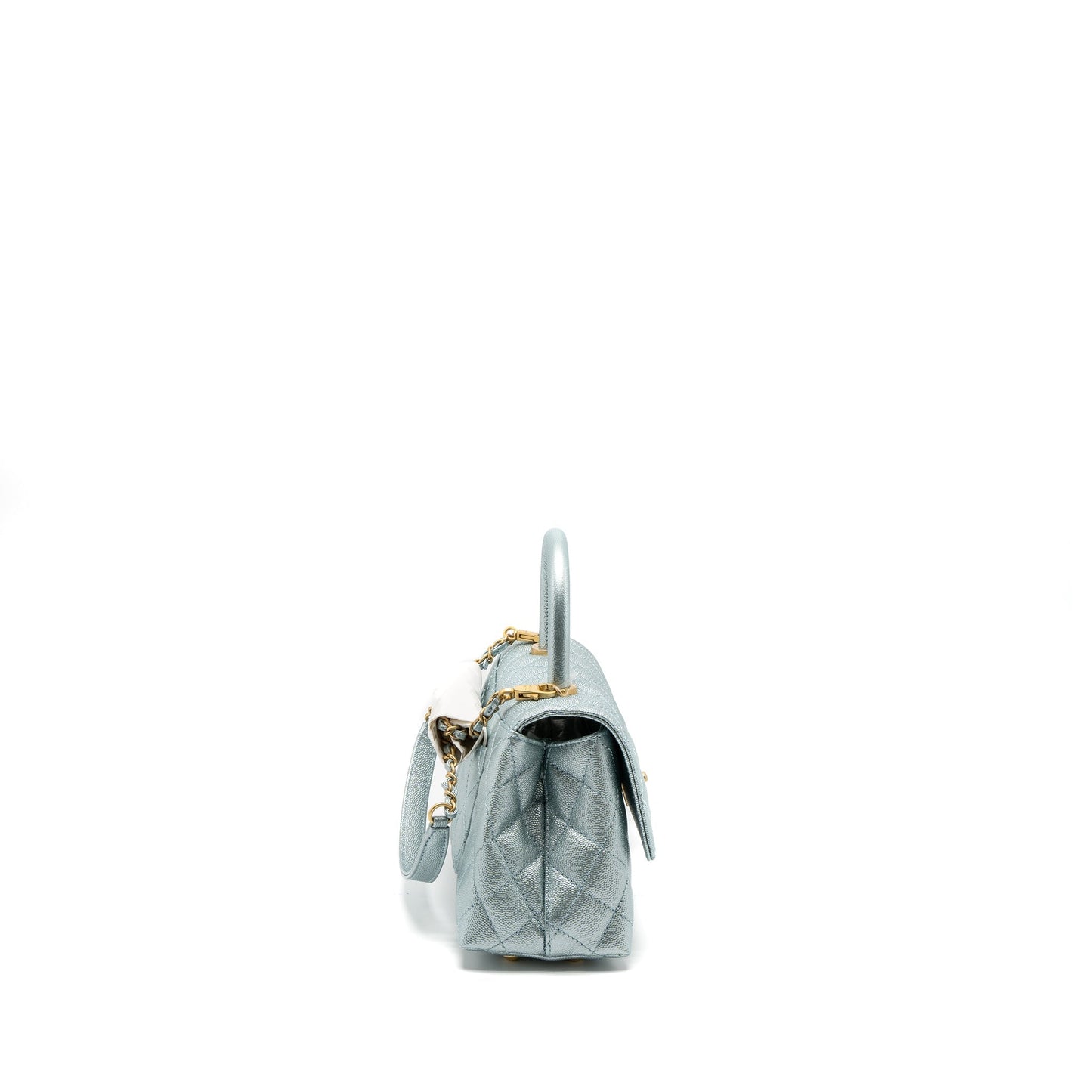 Chanel Coco Handle Caviar ip Blue Small Handbag
