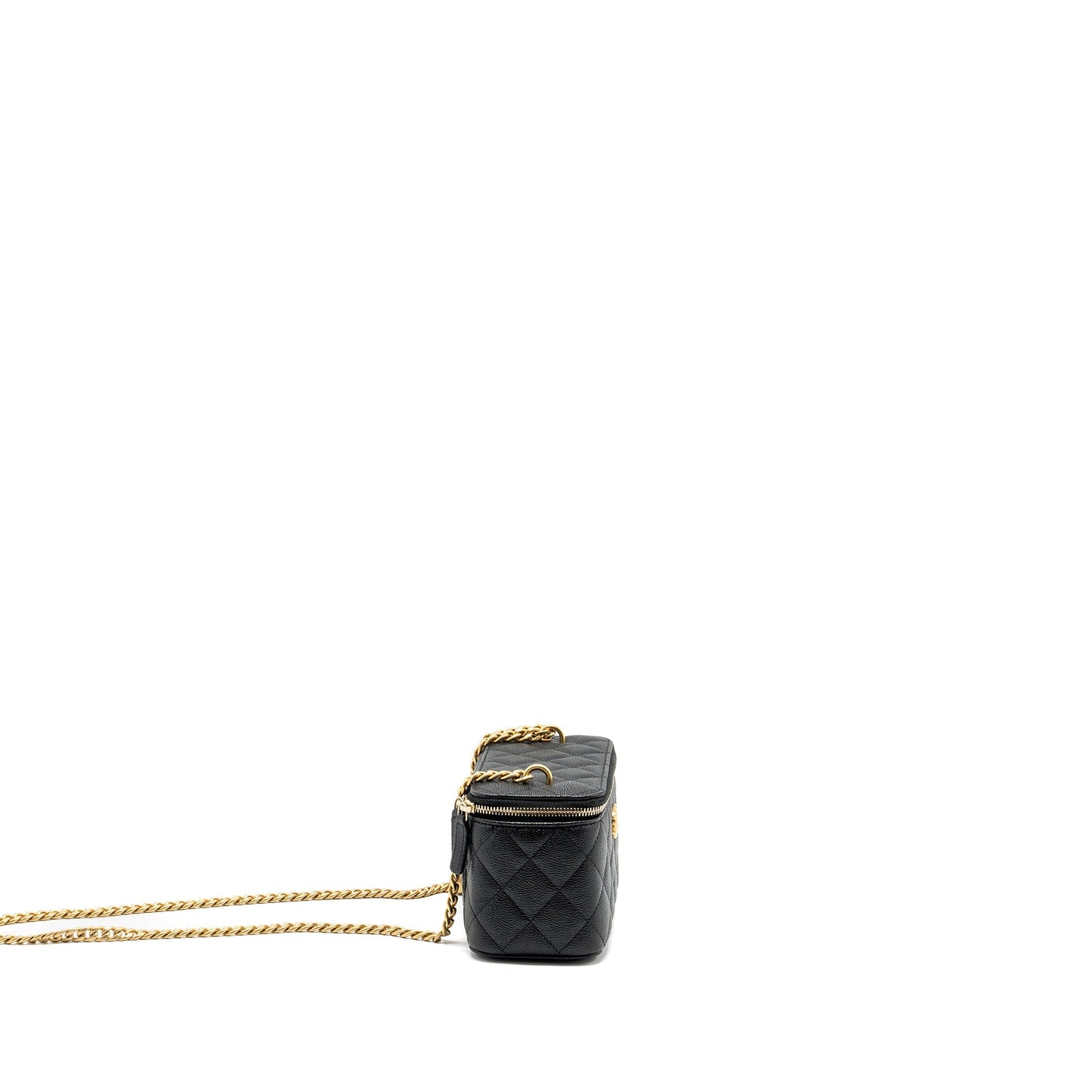 Chanel Coco Love Long Vanity Adjustable Caviar Black Handbag