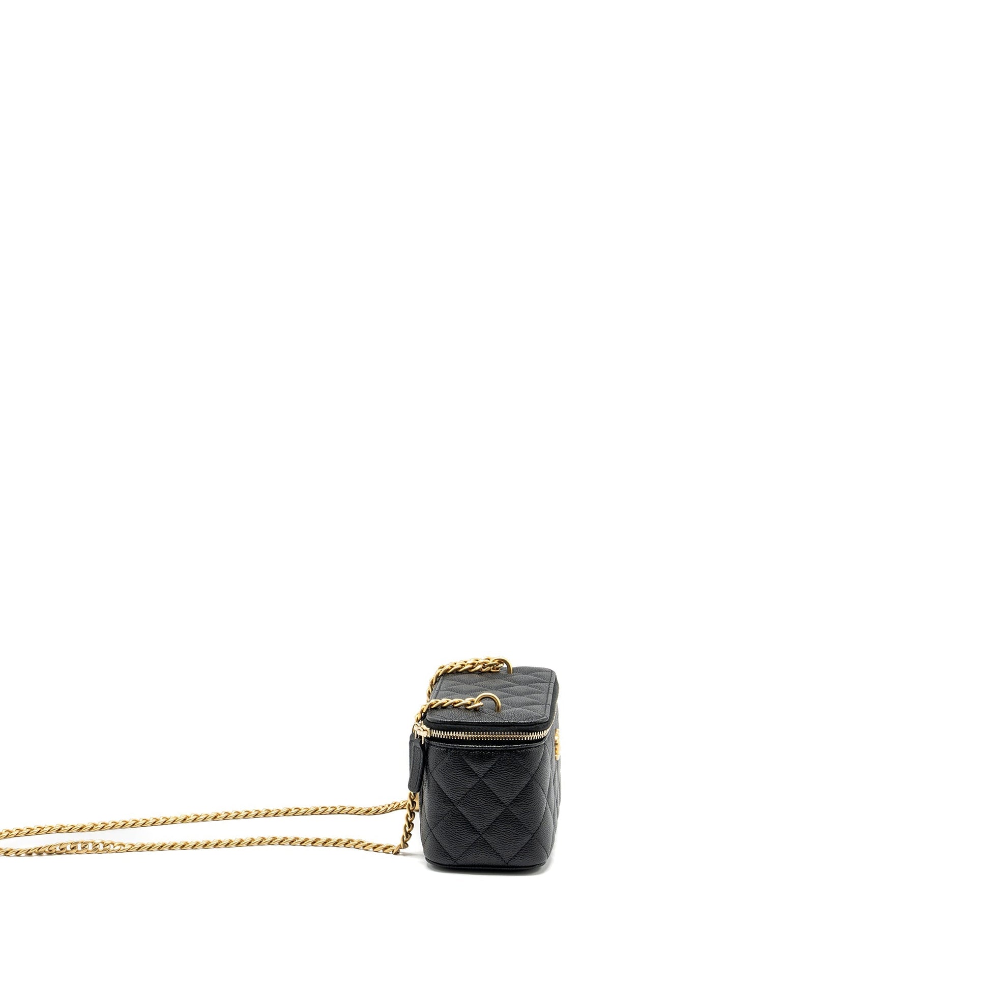 Chanel Coco Love Long Vanity Adjustable Caviar Black Handbag