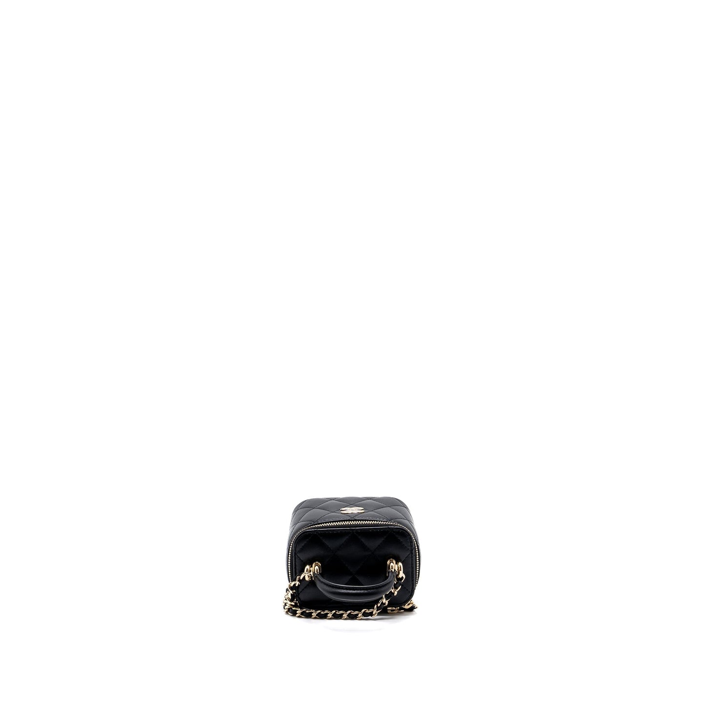 Chanel Top Handle Vanity chains Lambskin LGHW Black Mini Bag